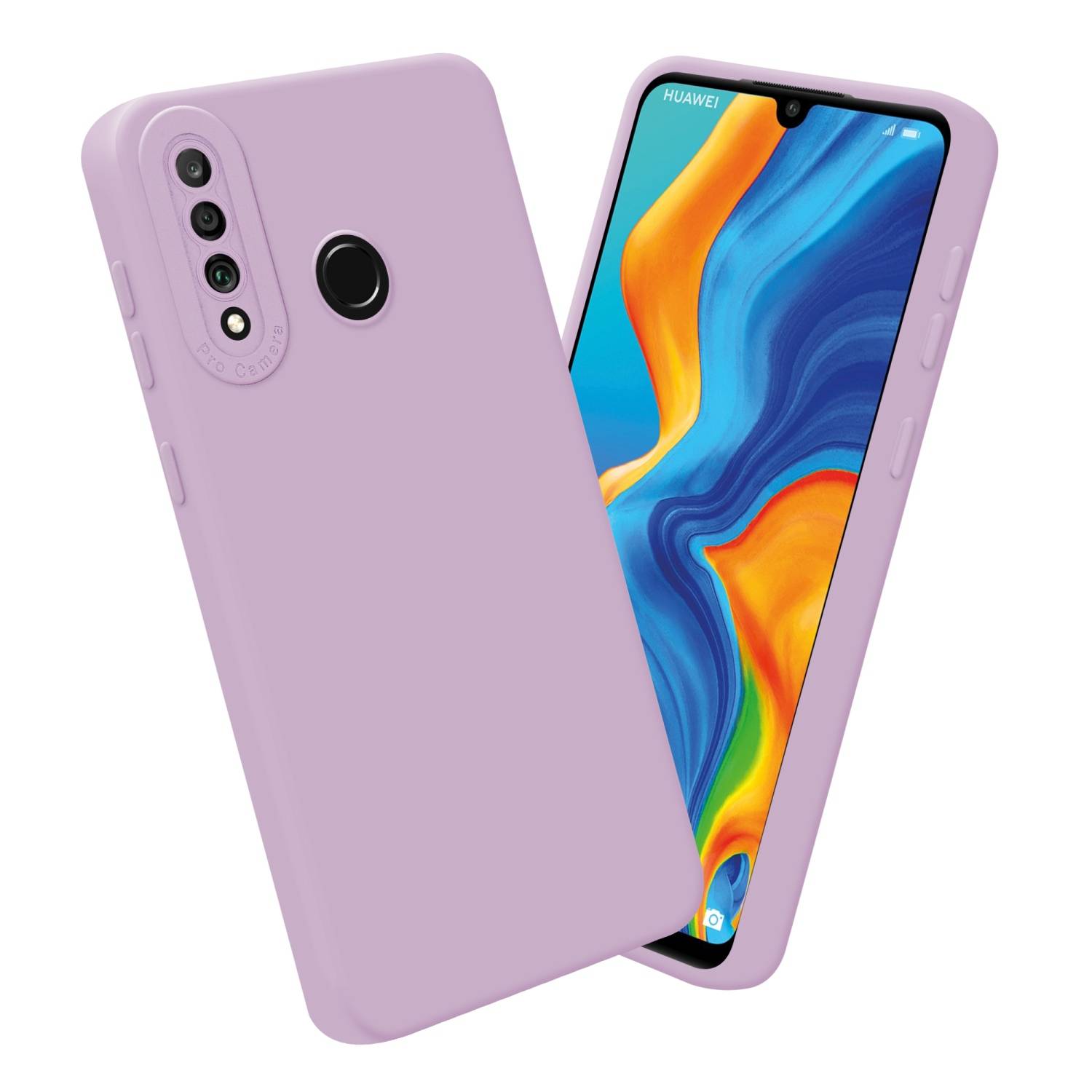 Cadorabo Hülle für Huawei P30 LITE Schutz Hülle in Rosa TPU Silikon Etui Case Handyhülle
