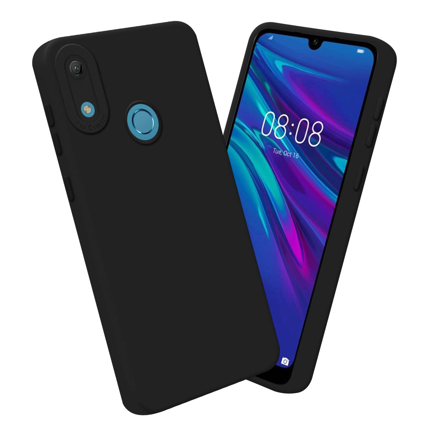 Cadorabo Hülle für Huawei Y6 2019 Schutz Hülle in Schwarz TPU Silikon Etui Case Handyhülle