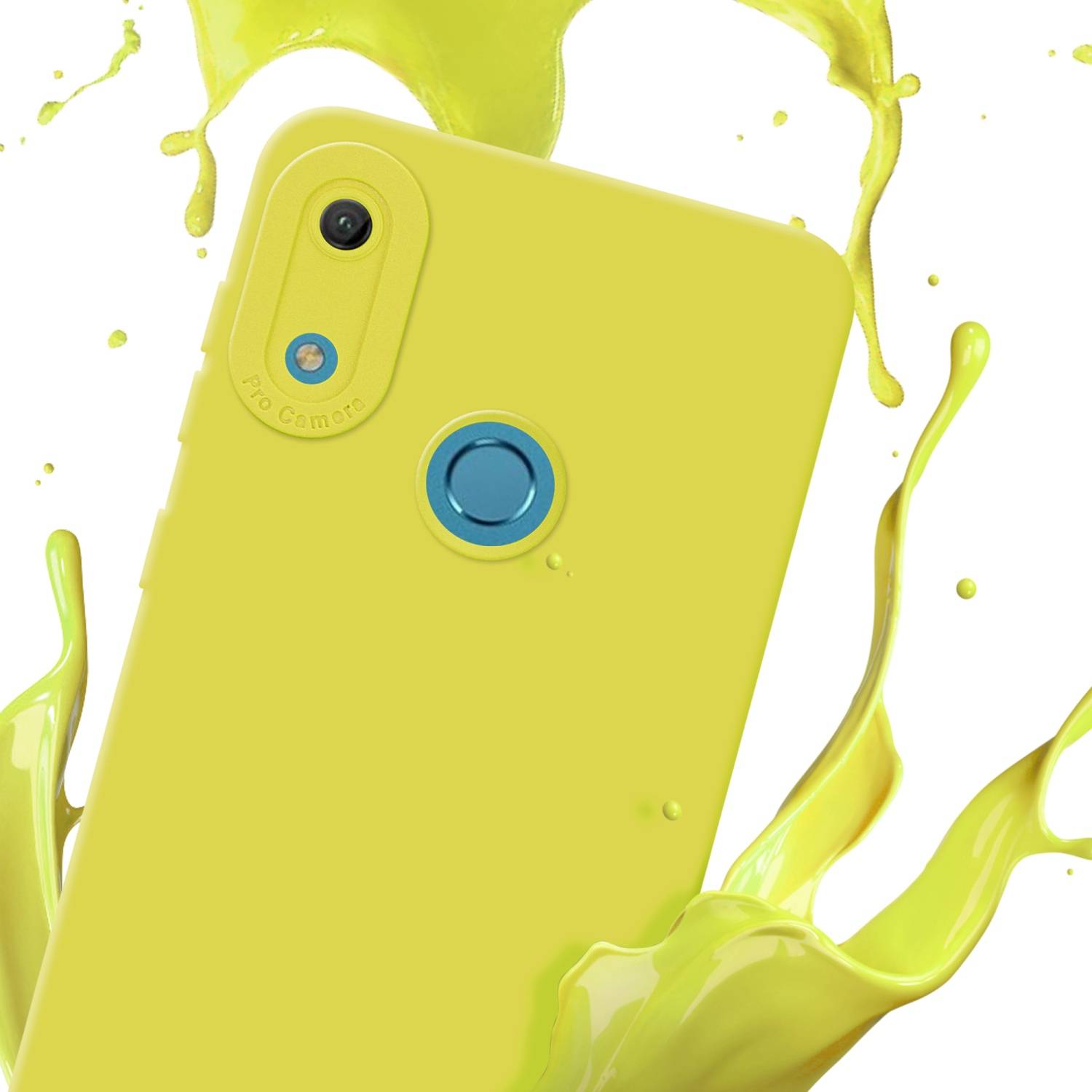 Cadorabo Hülle für Huawei Y6 2019 Schutz Hülle in Gelb TPU Silikon Etui Case Handyhülle