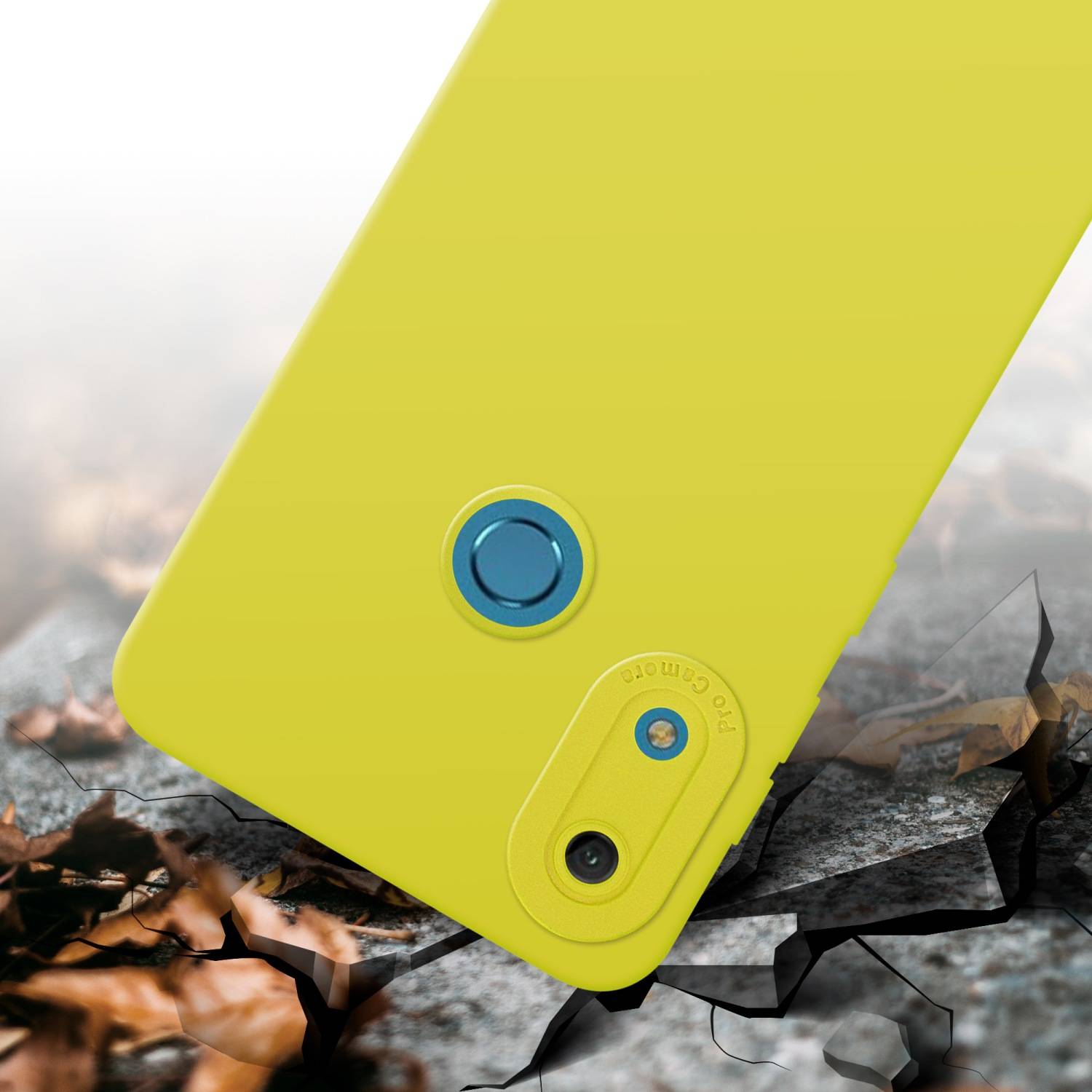 Cadorabo Hülle für Huawei Y6 2019 Schutz Hülle in Gelb TPU Silikon Etui Case Handyhülle