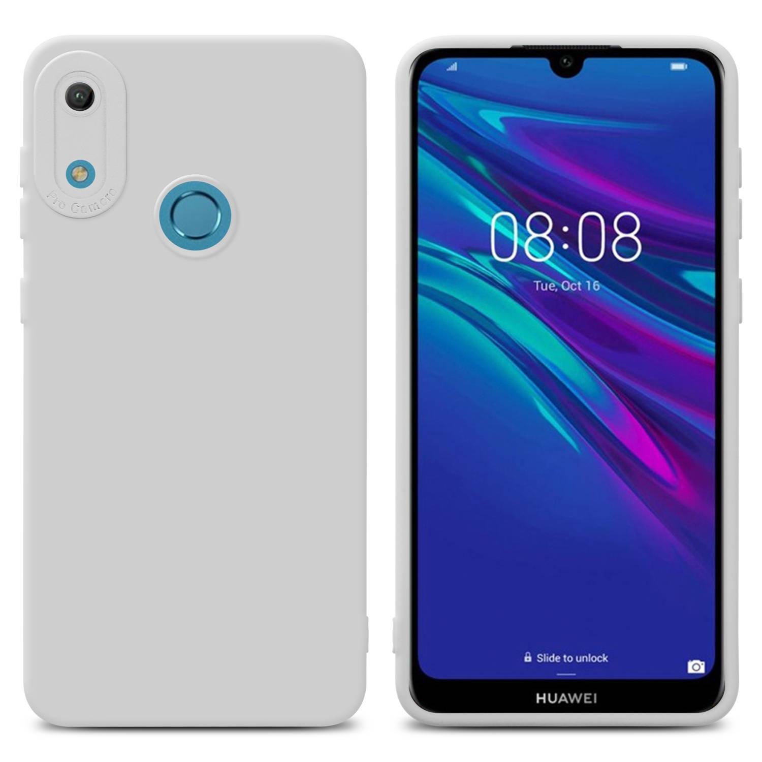 Cadorabo Hülle für Huawei Y6 2019 Schutz Hülle in Weiß TPU Silikon Etui Case Handyhülle