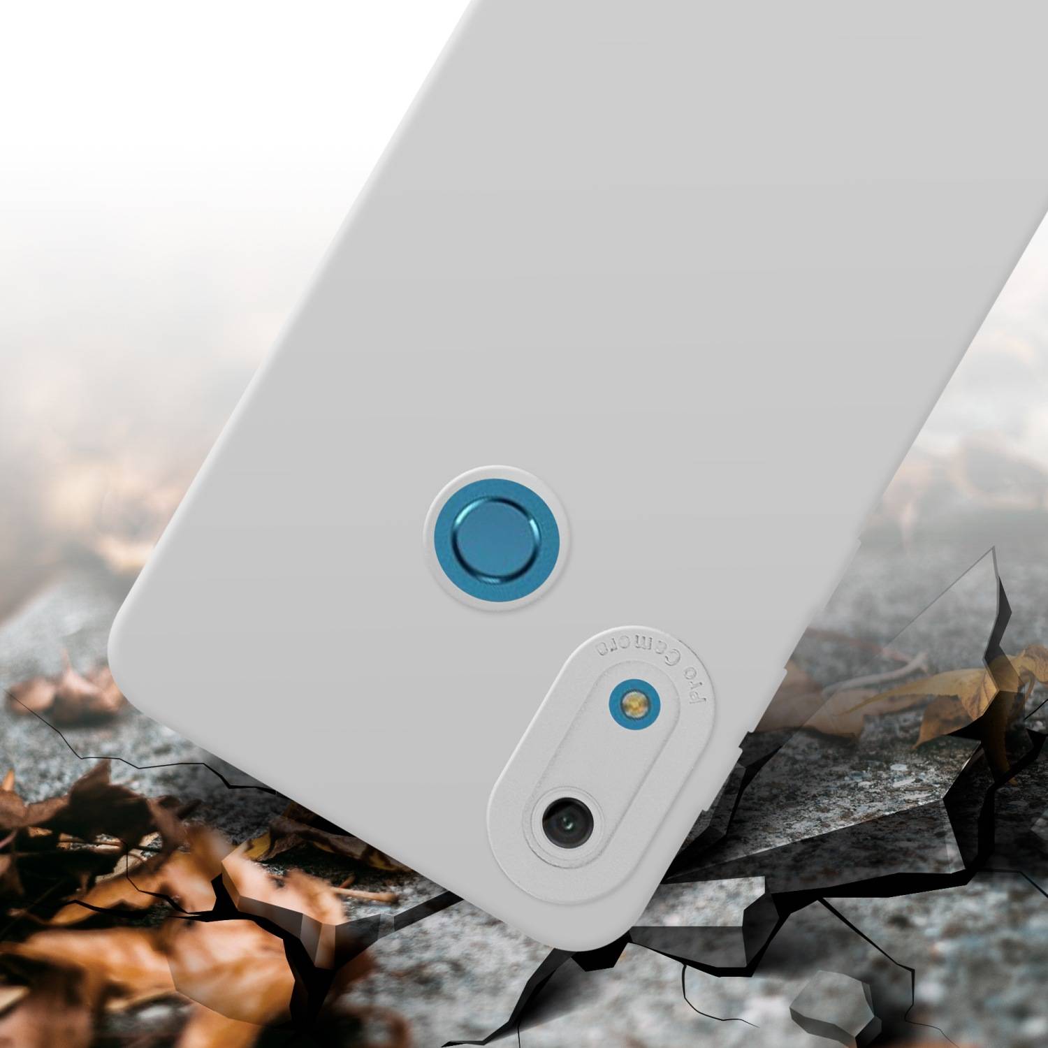 Cadorabo Hülle für Huawei Y6 2019 Schutz Hülle in Weiß TPU Silikon Etui Case Handyhülle