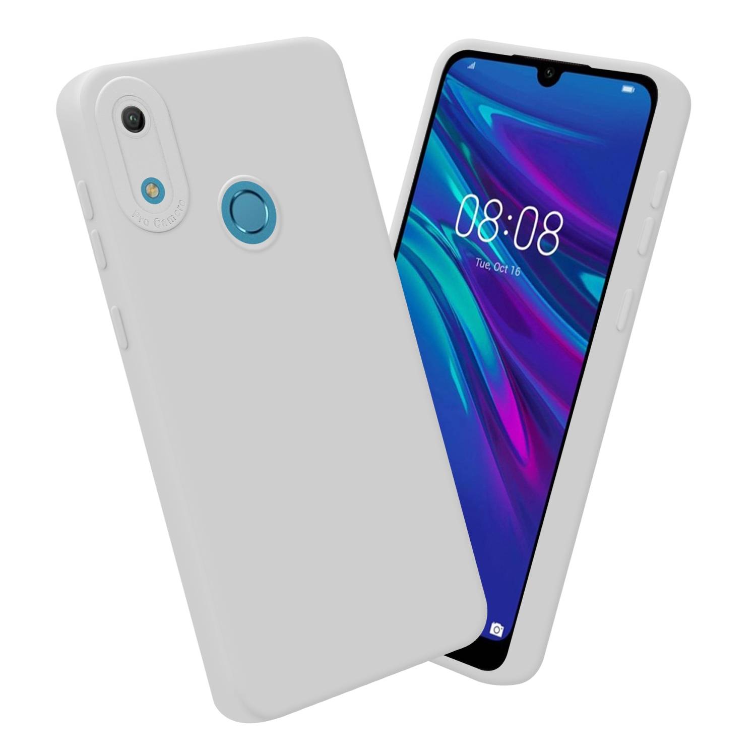 Cadorabo Hülle für Huawei Y6 2019 Schutz Hülle in Weiß TPU Silikon Etui Case Handyhülle