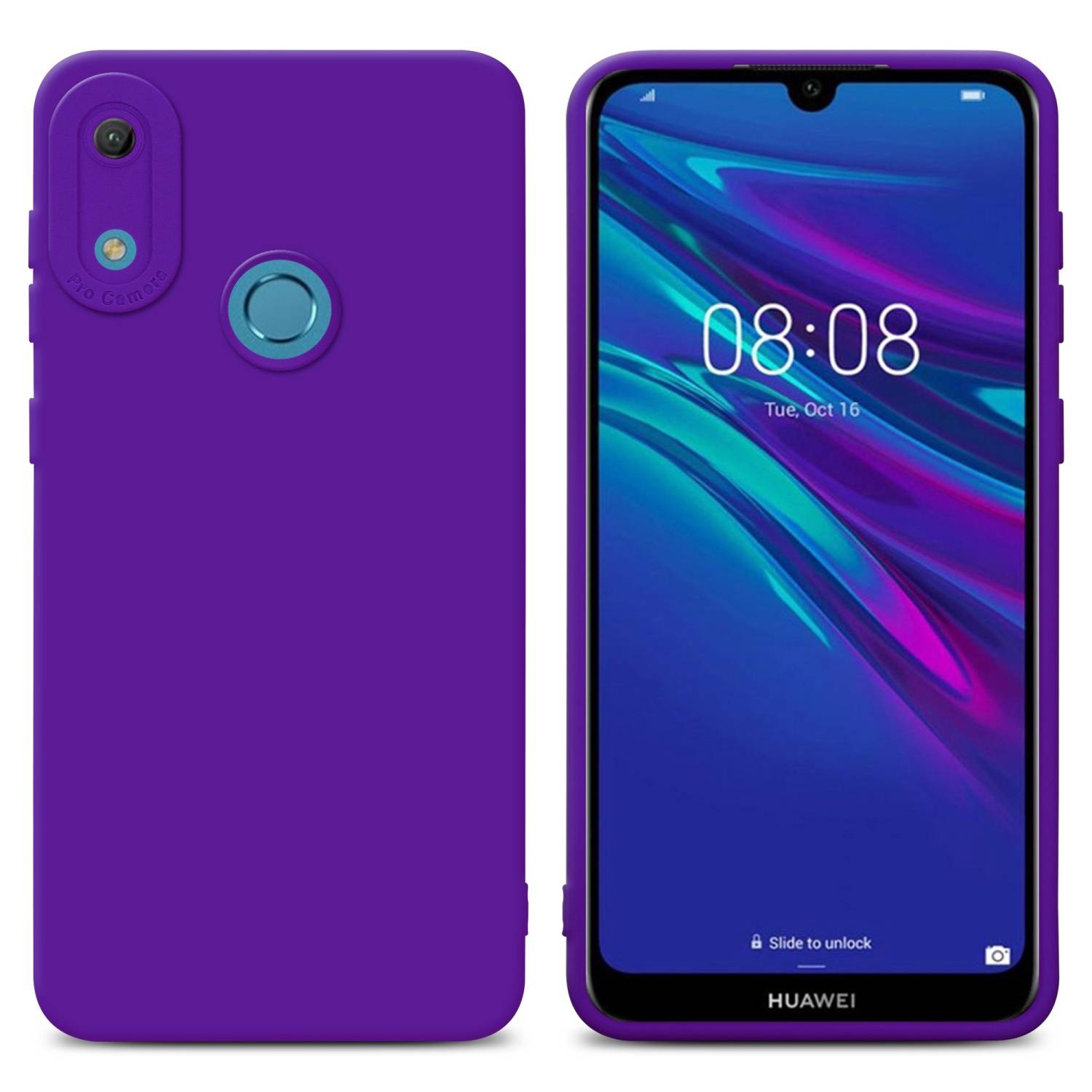 Cadorabo Hülle für Huawei Y6 2019 Schutz Hülle in Lila TPU Silikon Etui Case Handyhülle