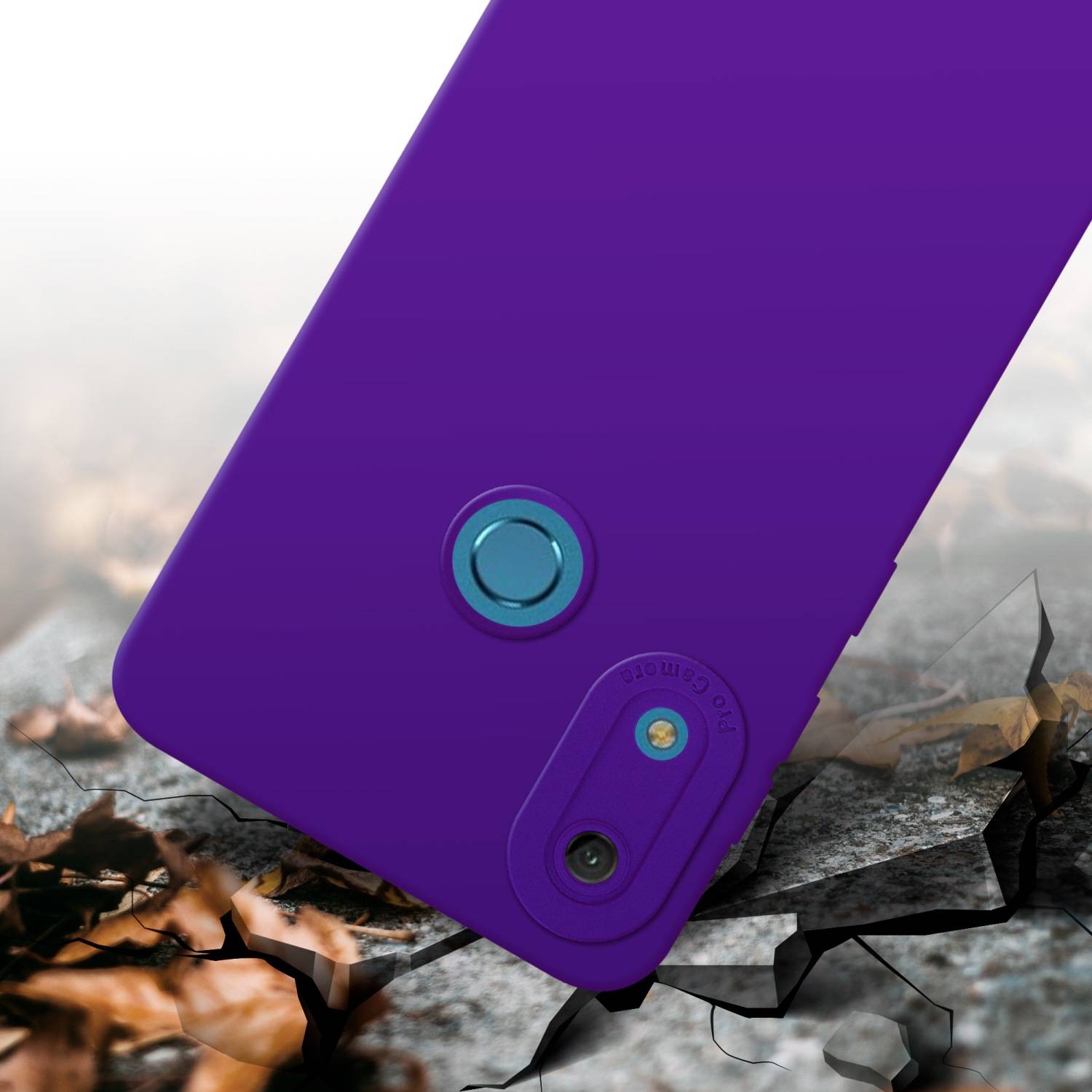 Cadorabo Hülle für Huawei Y6 2019 Schutz Hülle in Lila TPU Silikon Etui Case Handyhülle