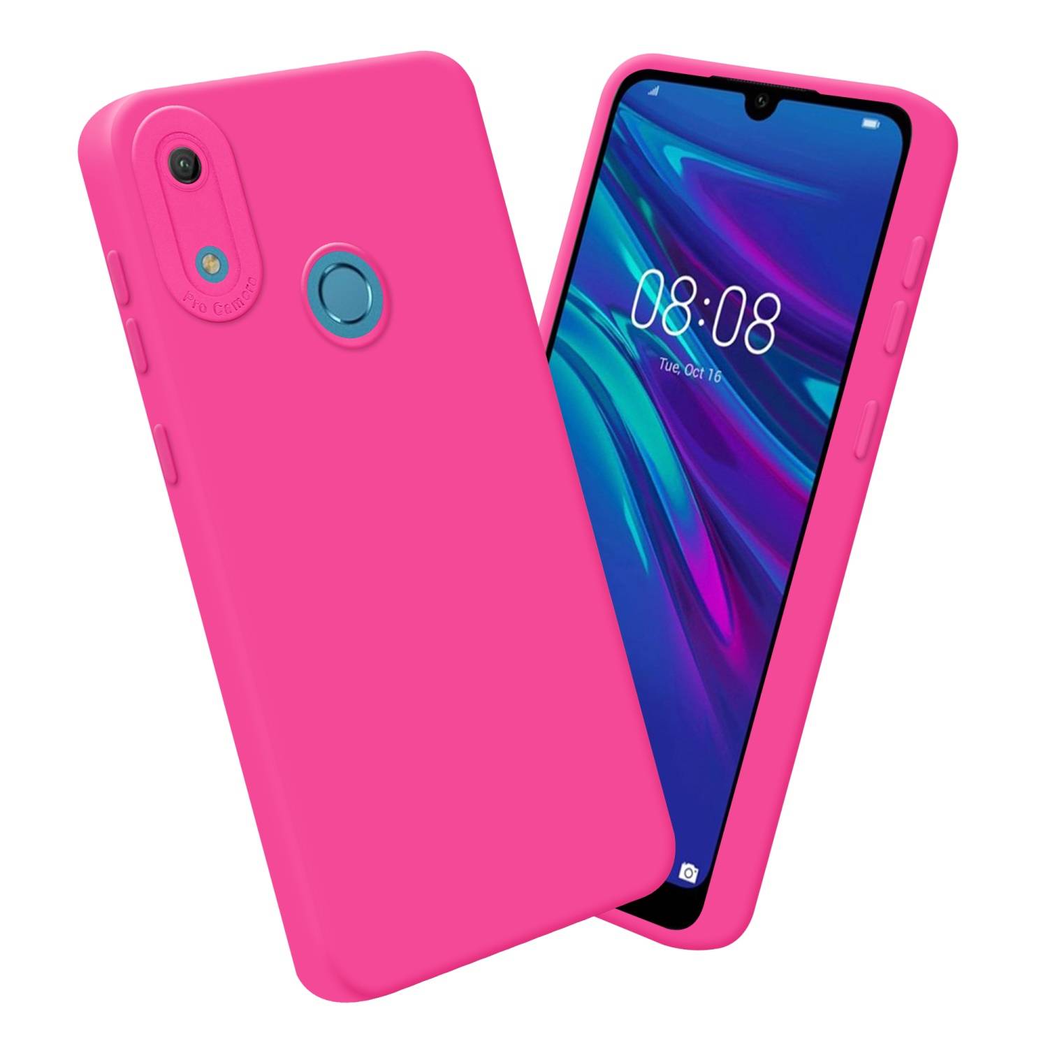 Cadorabo Hülle für Huawei Y6 2019 Schutz Hülle in Pink TPU Silikon Etui Case Handyhülle