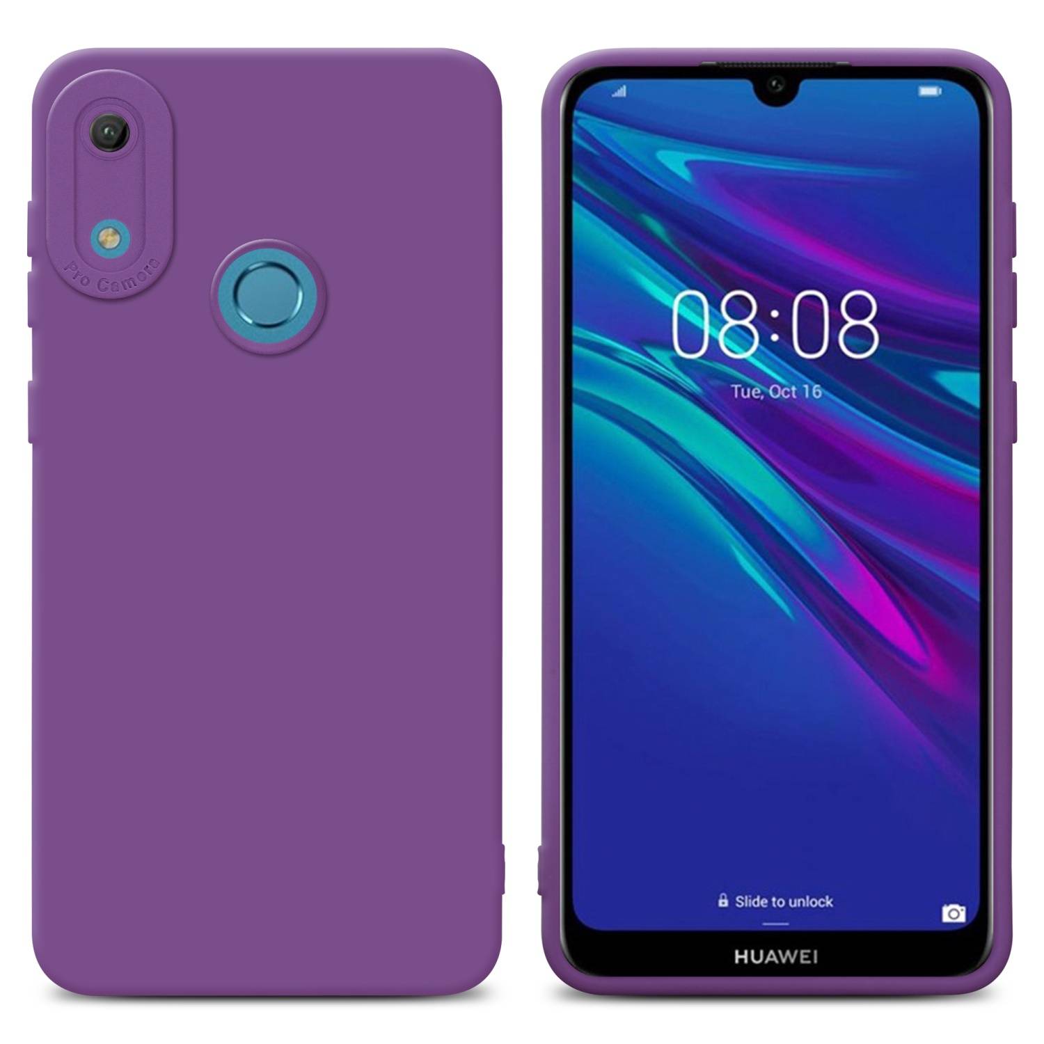 Cadorabo Hülle für Huawei Y6 2019 Schutz Hülle in Lila TPU Silikon Etui Case Handyhülle