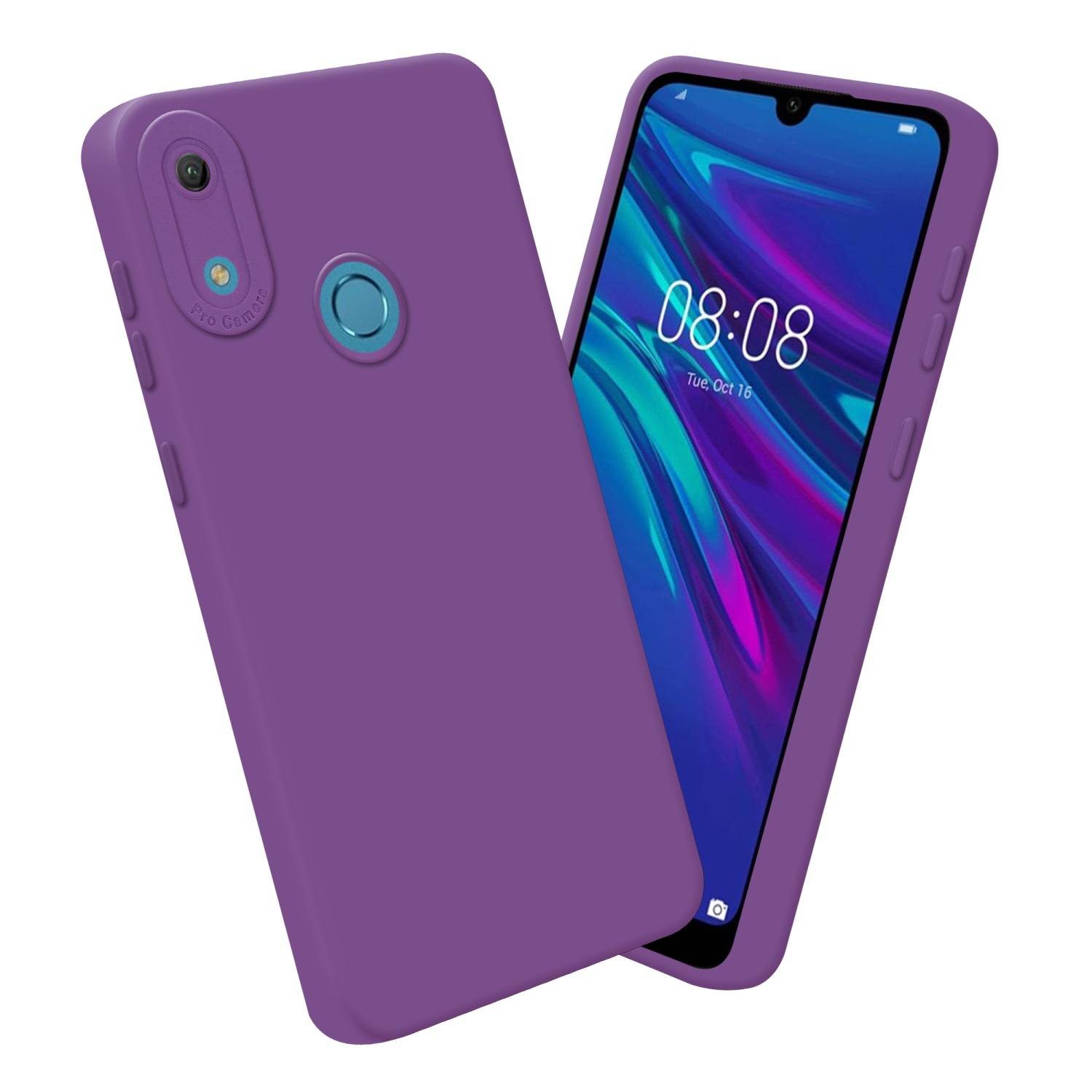 Cadorabo Hülle für Huawei Y6 2019 Schutz Hülle in Lila TPU Silikon Etui Case Handyhülle
