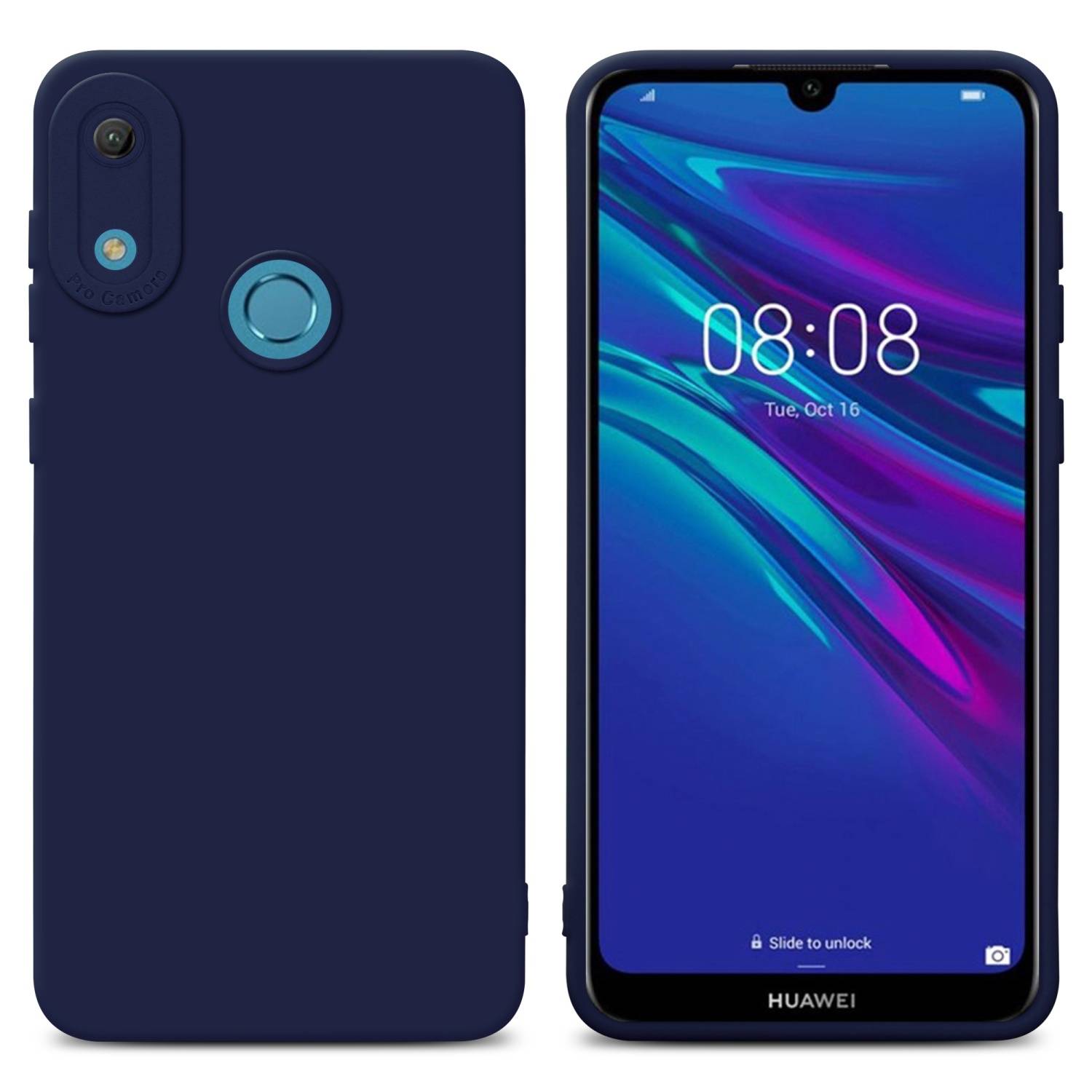 Cadorabo Hülle für Huawei Y6 2019 Schutz Hülle in Blau TPU Silikon Etui Case Handyhülle