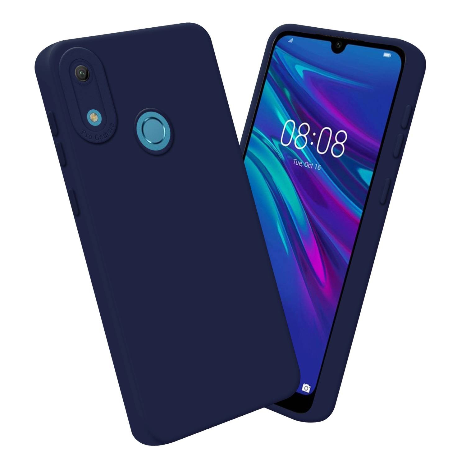 Cadorabo Hülle für Huawei Y6 2019 Schutz Hülle in Blau TPU Silikon Etui Case Handyhülle