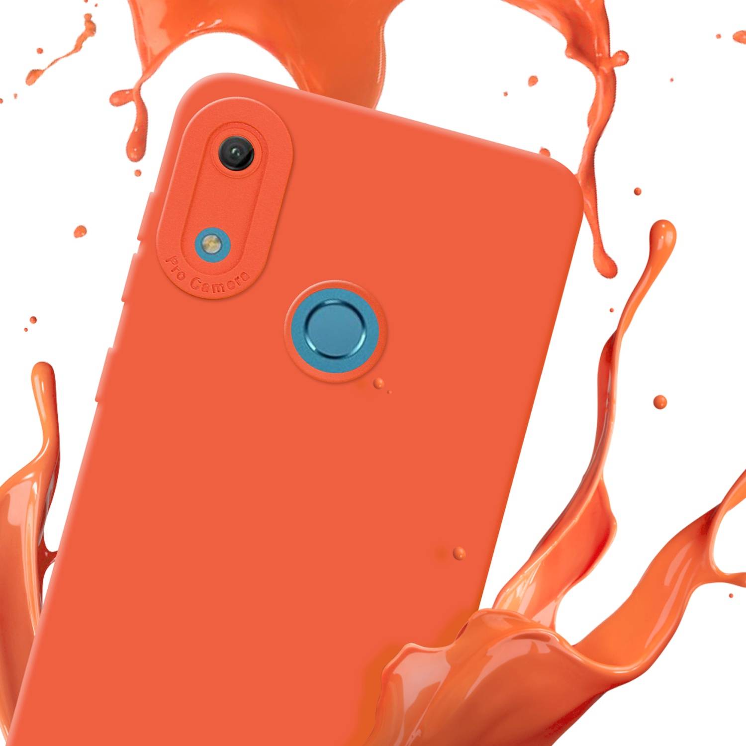 Cadorabo Hülle für Huawei Y6 2019 Schutz Hülle in Orange TPU Silikon Etui Case Handyhülle