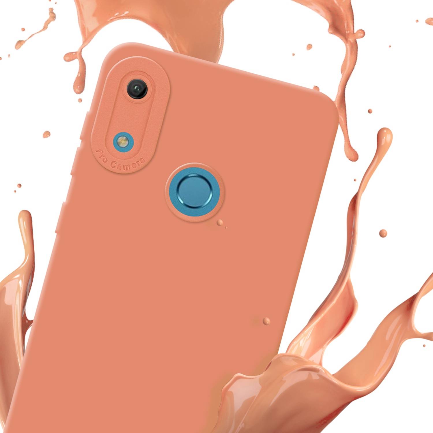 Cadorabo Hülle für Huawei Y6 2019 Schutz Hülle in Orange TPU Silikon Etui Case Handyhülle