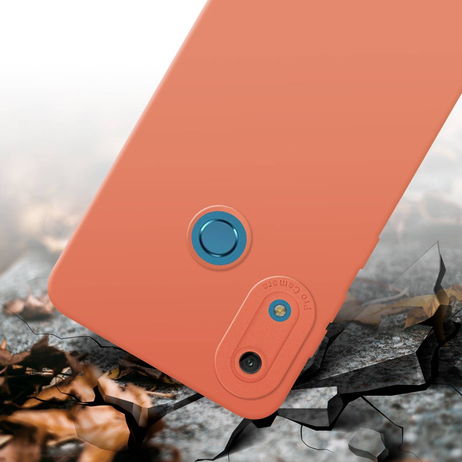 Cadorabo Hülle für Huawei Y6 2019 Schutz Hülle in Orange TPU Silikon Etui Case Handyhülle