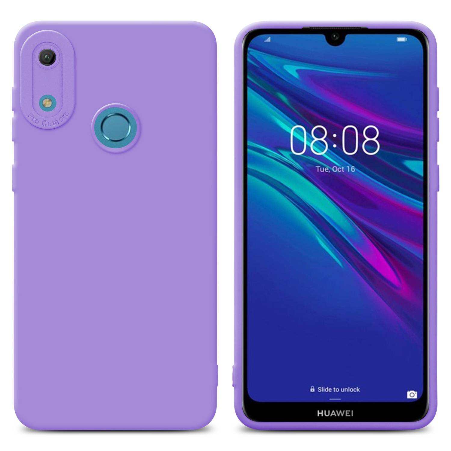 Cadorabo Hülle für Huawei Y6 2019 Schutz Hülle in Lila TPU Silikon Etui Case Handyhülle
