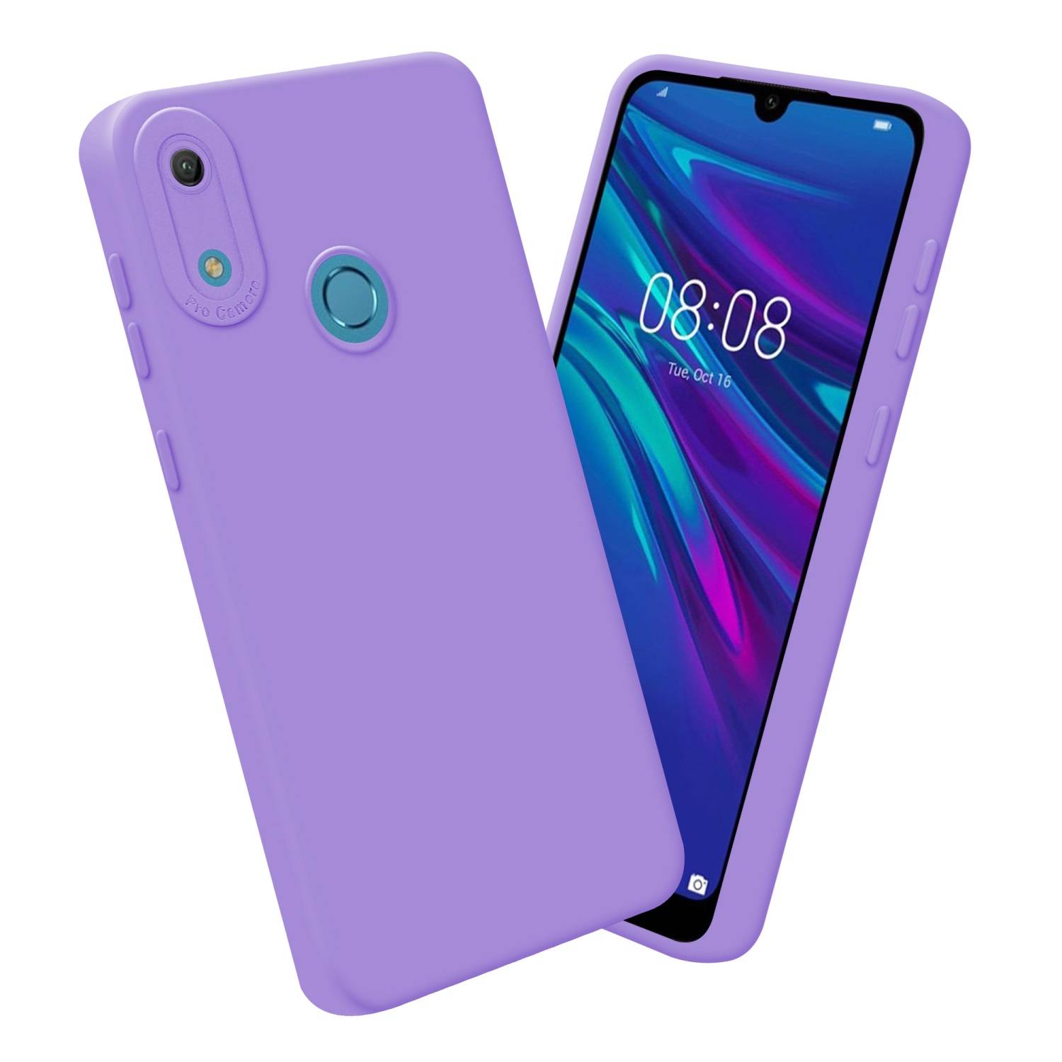 Cadorabo Hülle für Huawei Y6 2019 Schutz Hülle in Lila TPU Silikon Etui Case Handyhülle