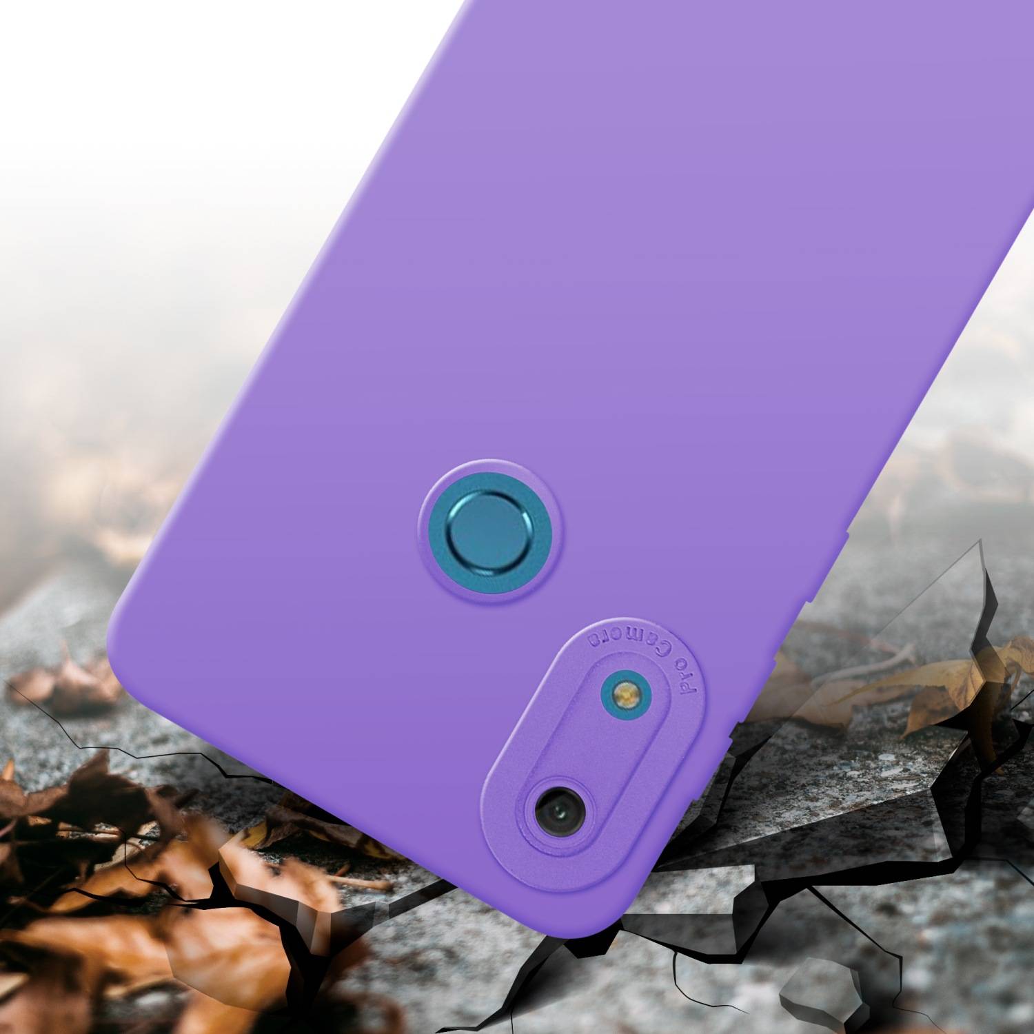 Cadorabo Hülle für Huawei Y6 2019 Schutz Hülle in Lila TPU Silikon Etui Case Handyhülle