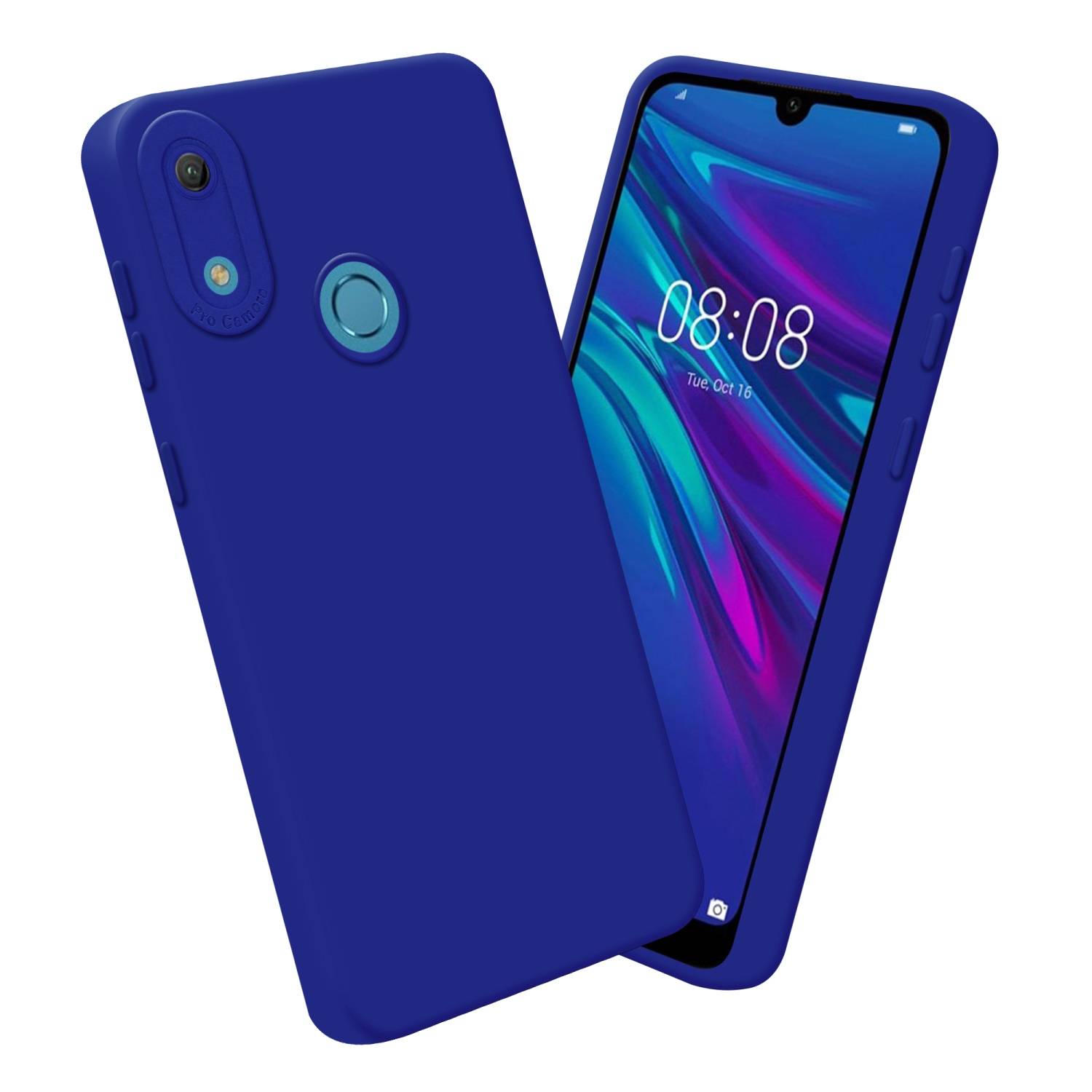 Cadorabo Hülle für Huawei Y6 2019 Schutz Hülle in Blau TPU Silikon Etui Case Handyhülle