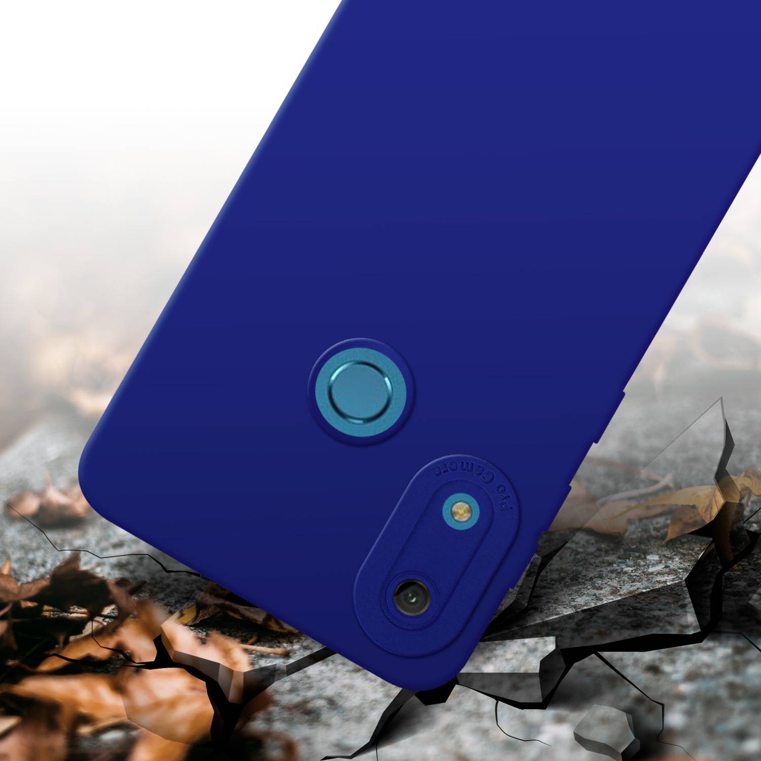 Cadorabo Hülle für Huawei Y6 2019 Schutz Hülle in Blau TPU Silikon Etui Case Handyhülle