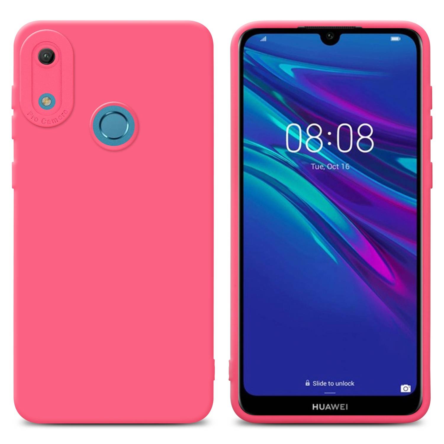 Cadorabo Hülle für Huawei Y6 2019 Schutz Hülle in Rot TPU Silikon Etui Case Handyhülle
