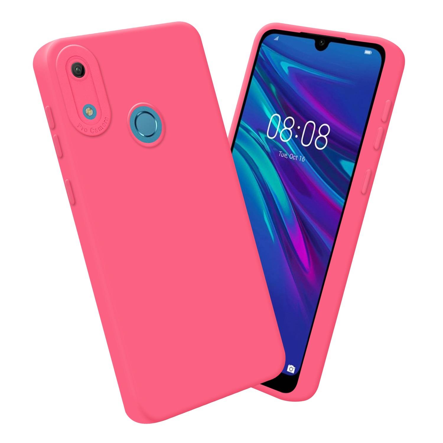 Cadorabo Hülle für Huawei Y6 2019 Schutz Hülle in Rot TPU Silikon Etui Case Handyhülle