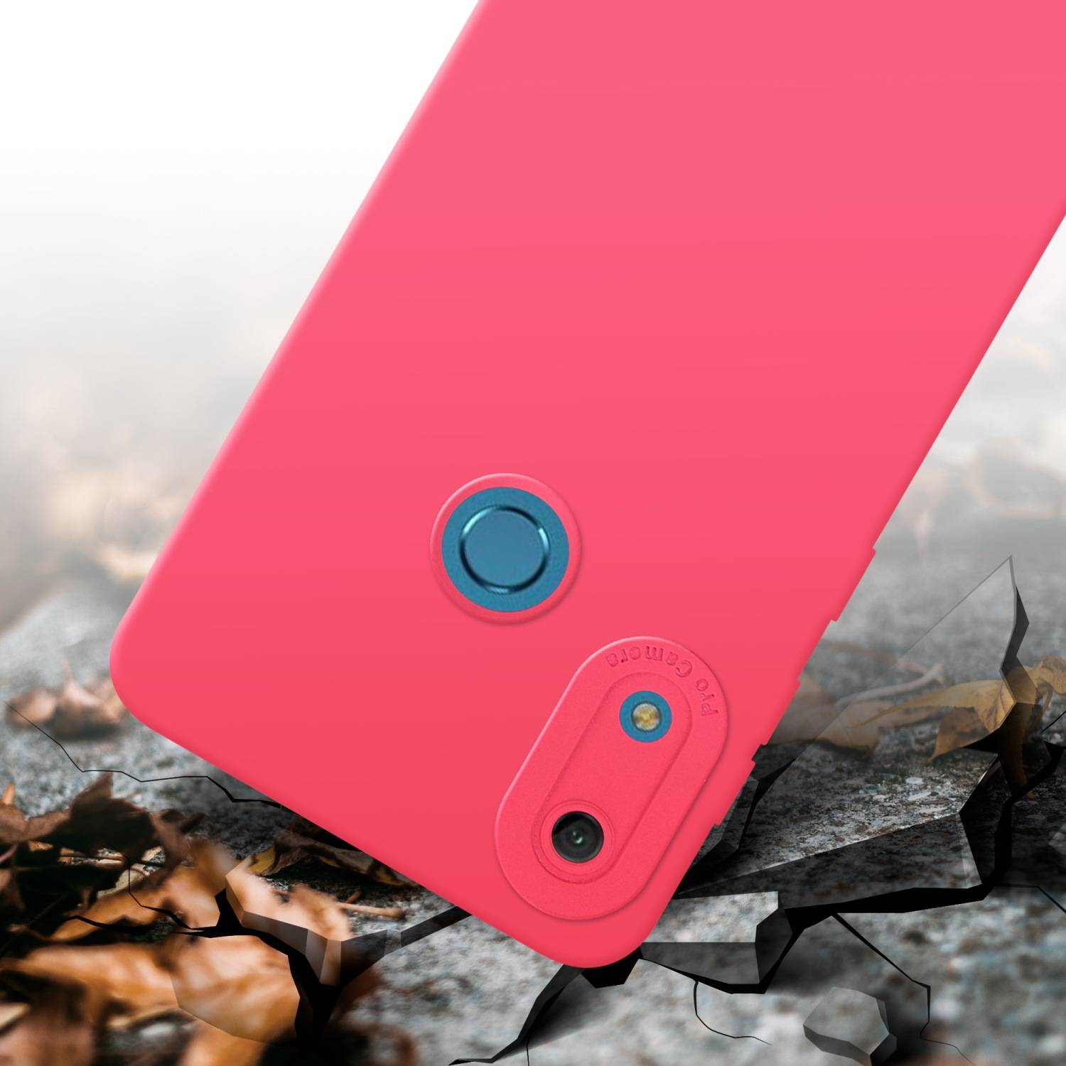 Cadorabo Hülle für Huawei Y6 2019 Schutz Hülle in Rot TPU Silikon Etui Case Handyhülle