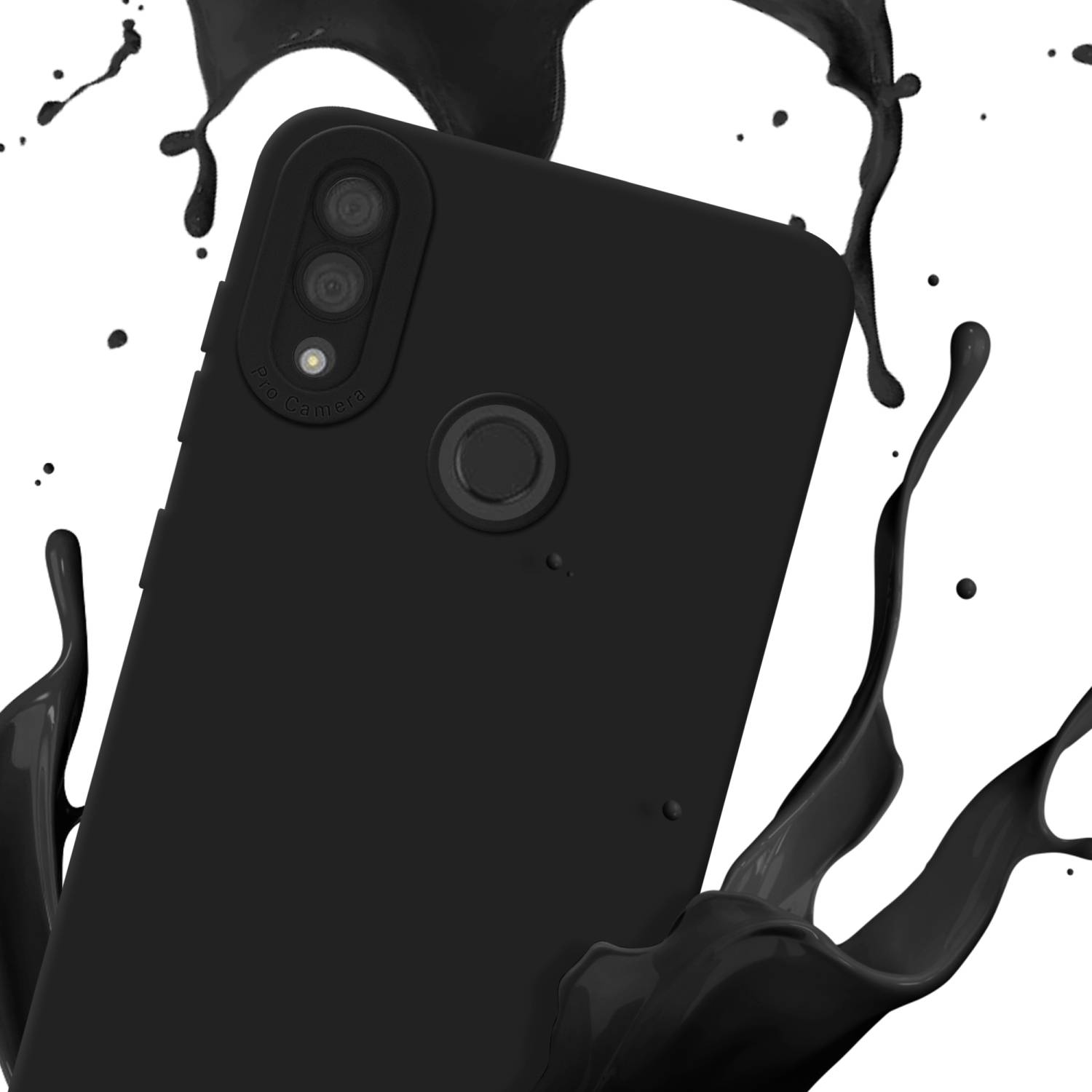 Cadorabo Hülle für Huawei Y7 2019 / Y7 PRIME 2019 Schutz Hülle in Schwarz TPU Silikon Etui Case Handyhülle