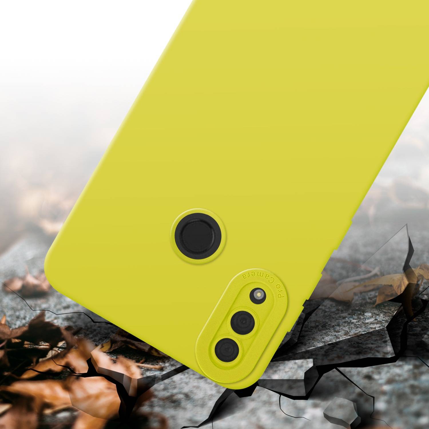 Cadorabo Hülle für Huawei Y7 2019 / Y7 PRIME 2019 Schutz Hülle in Gelb TPU Silikon Etui Case Handyhülle