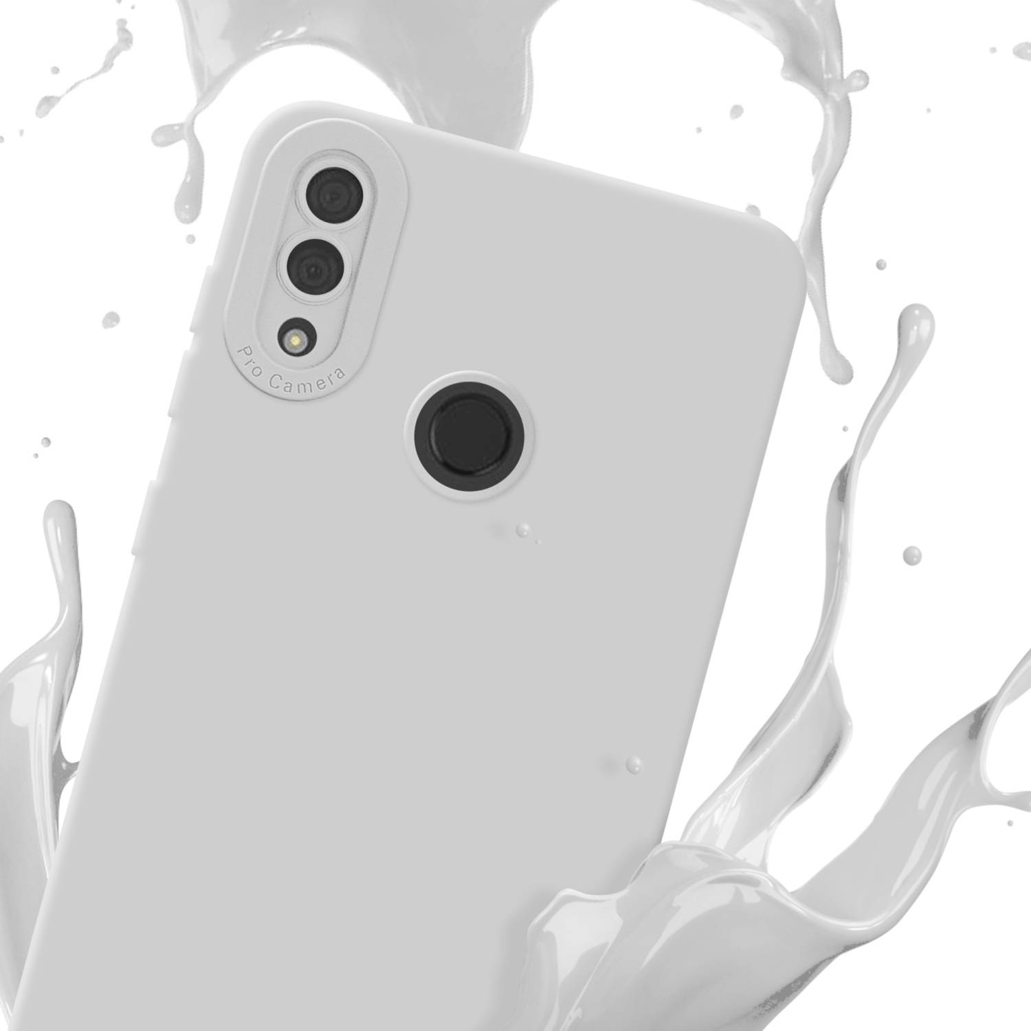 Cadorabo Hülle für Huawei Y7 2019 / Y7 PRIME 2019 Schutz Hülle in Weiß TPU Silikon Etui Case Handyhülle