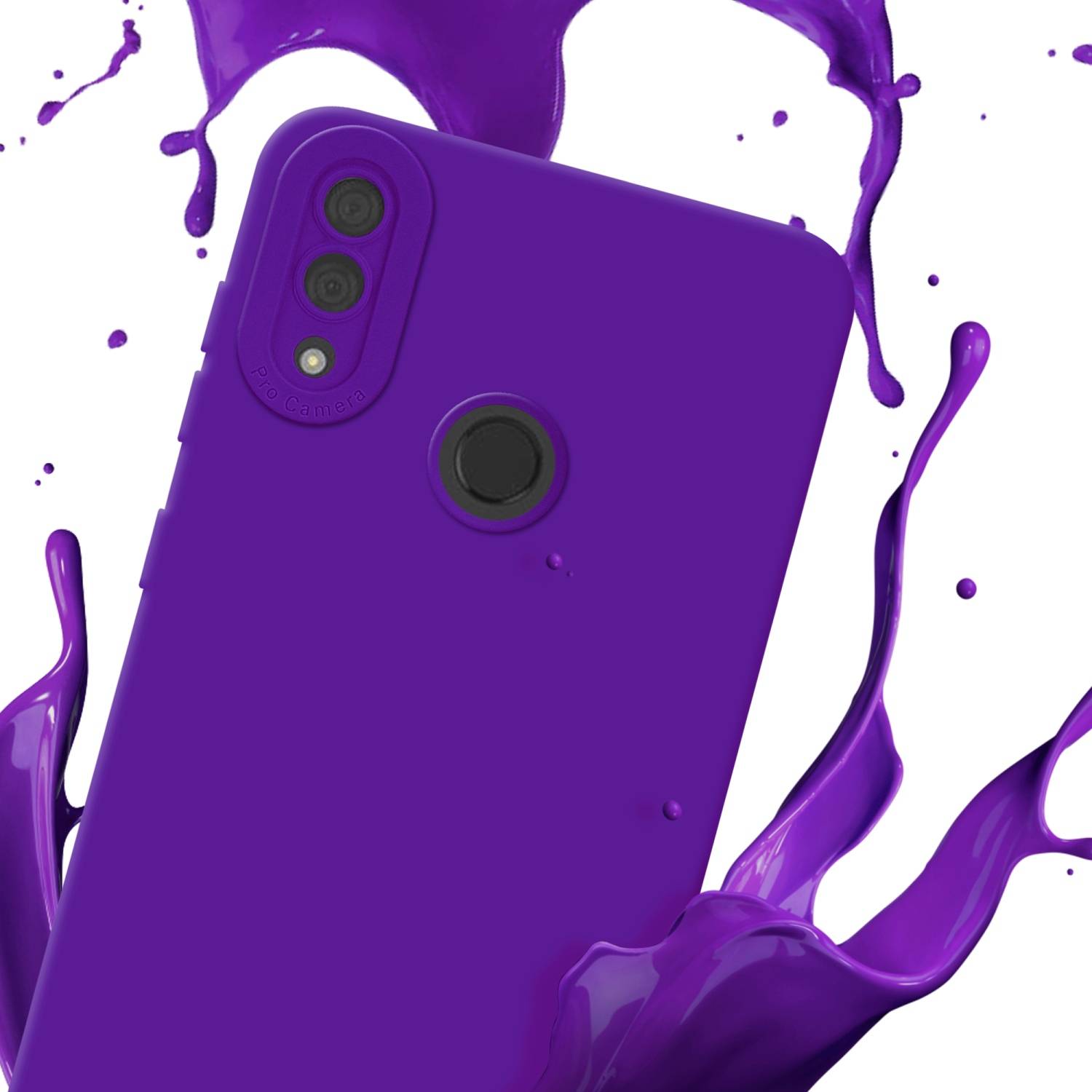 Cadorabo Hülle für Huawei Y7 2019 / Y7 PRIME 2019 Schutz Hülle in Lila TPU Silikon Etui Case Handyhülle