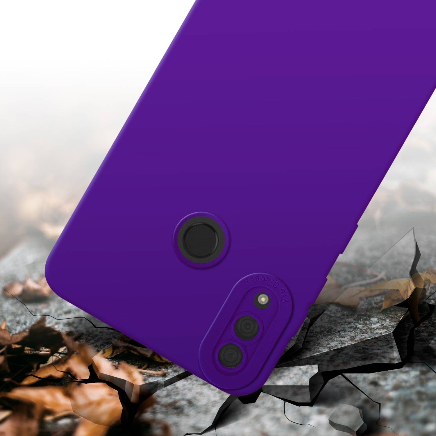 Cadorabo Hülle für Huawei Y7 2019 / Y7 PRIME 2019 Schutz Hülle in Lila TPU Silikon Etui Case Handyhülle