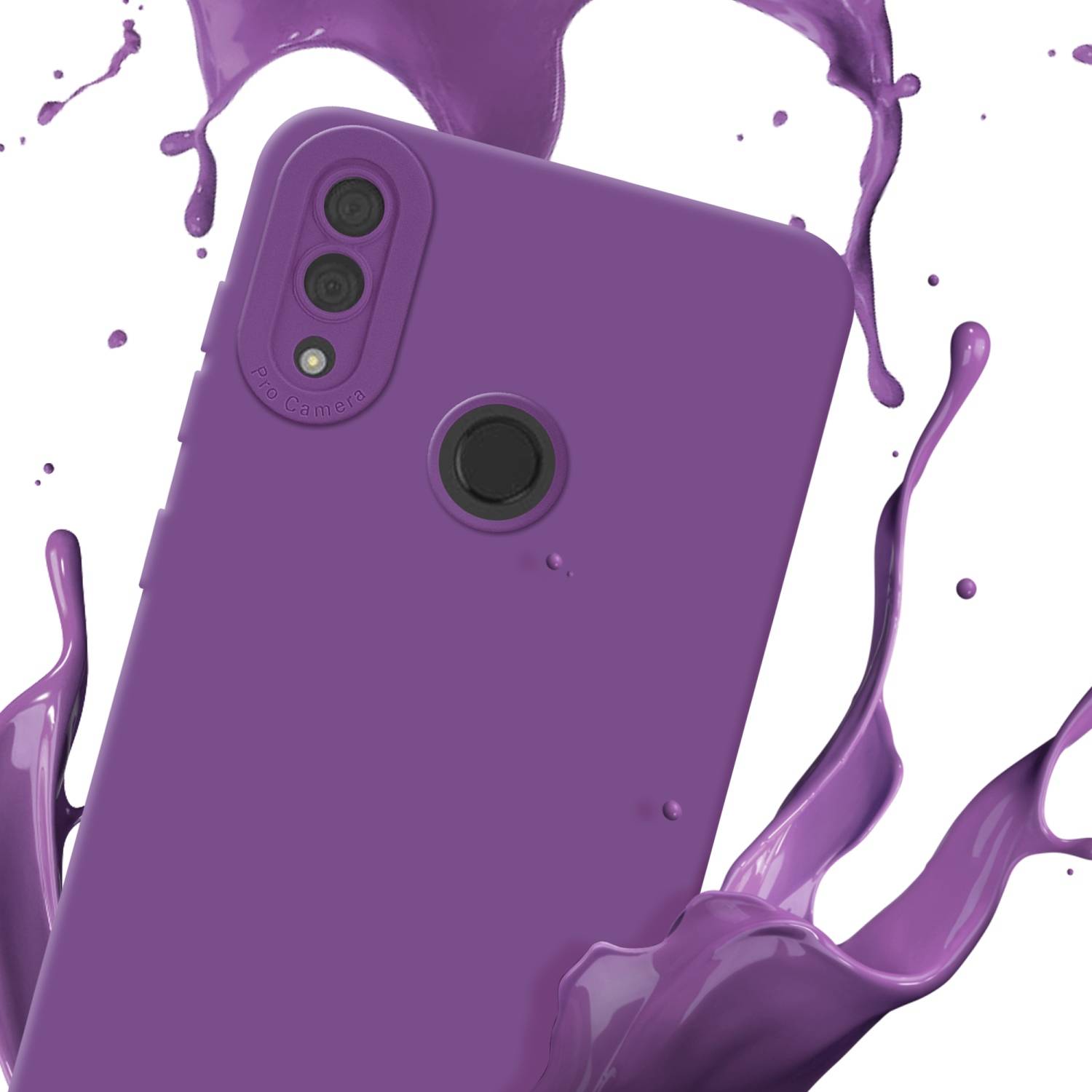 Cadorabo Hülle für Huawei Y7 2019 / Y7 PRIME 2019 Schutz Hülle in Lila TPU Silikon Etui Case Handyhülle