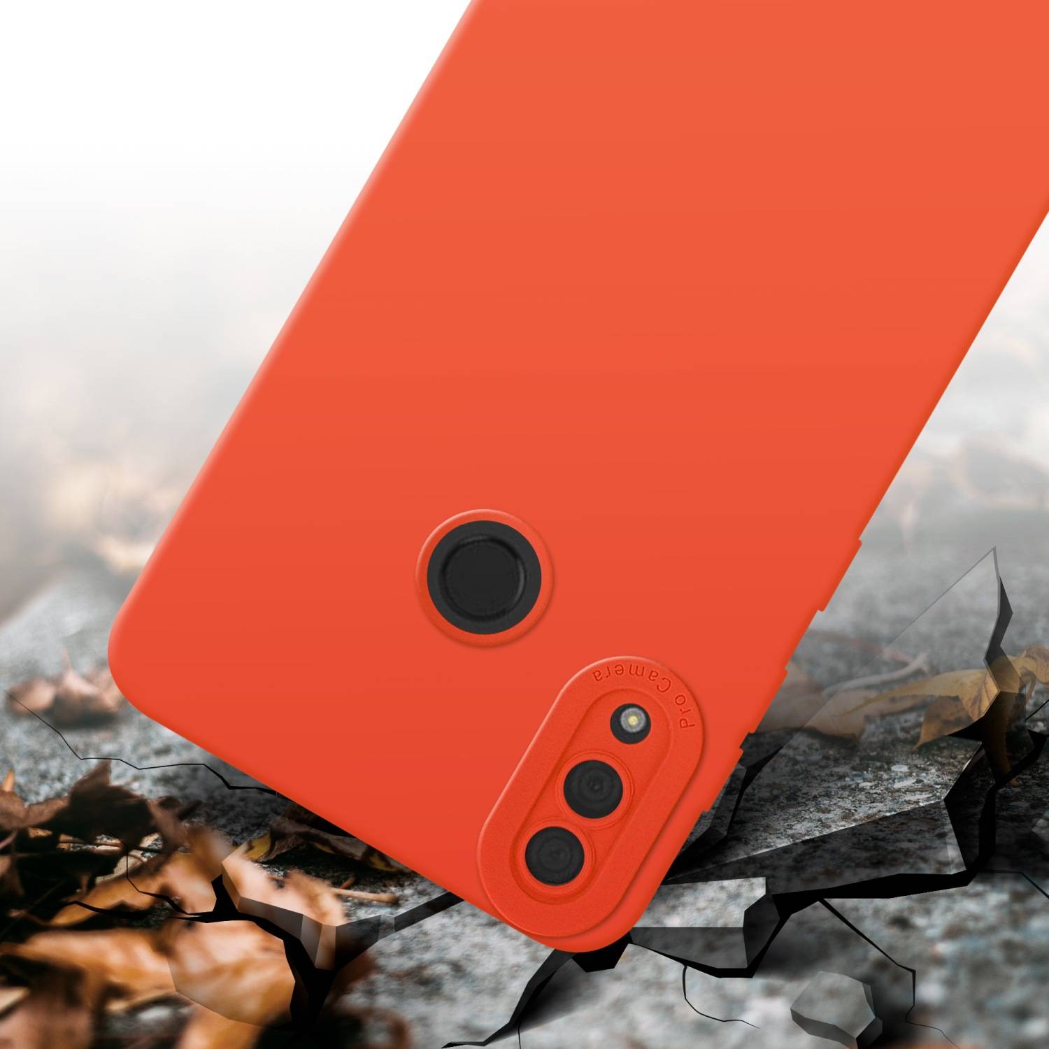 Cadorabo Hülle für Huawei Y7 2019 / Y7 PRIME 2019 Schutz Hülle in Orange TPU Silikon Etui Case Handyhülle