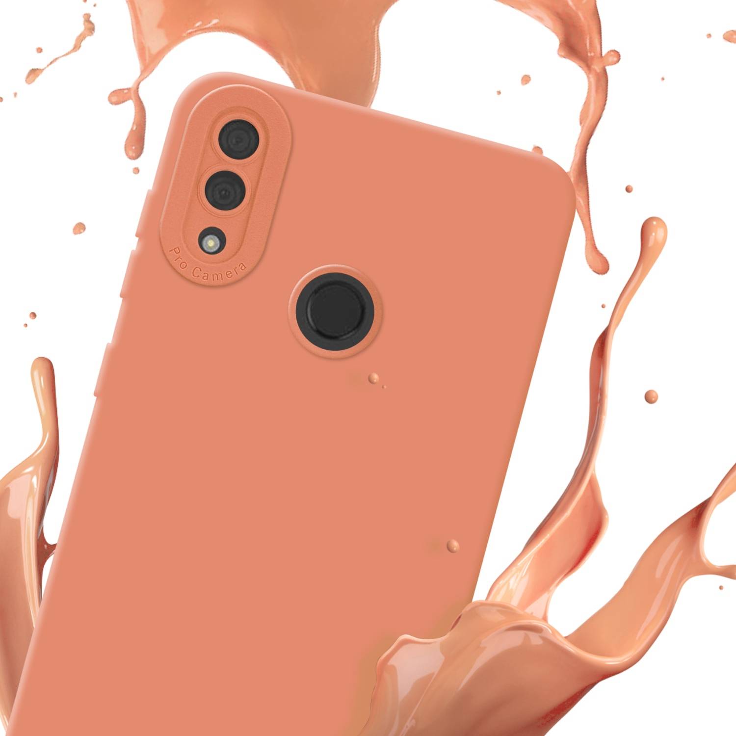 Cadorabo Hülle für Huawei Y7 2019 / Y7 PRIME 2019 Schutz Hülle in Orange TPU Silikon Etui Case Handyhülle