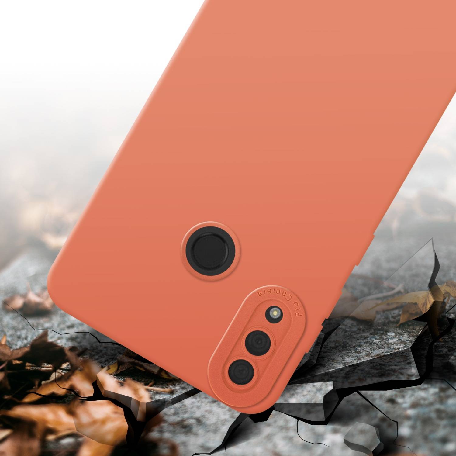 Cadorabo Hülle für Huawei Y7 2019 / Y7 PRIME 2019 Schutz Hülle in Orange TPU Silikon Etui Case Handyhülle
