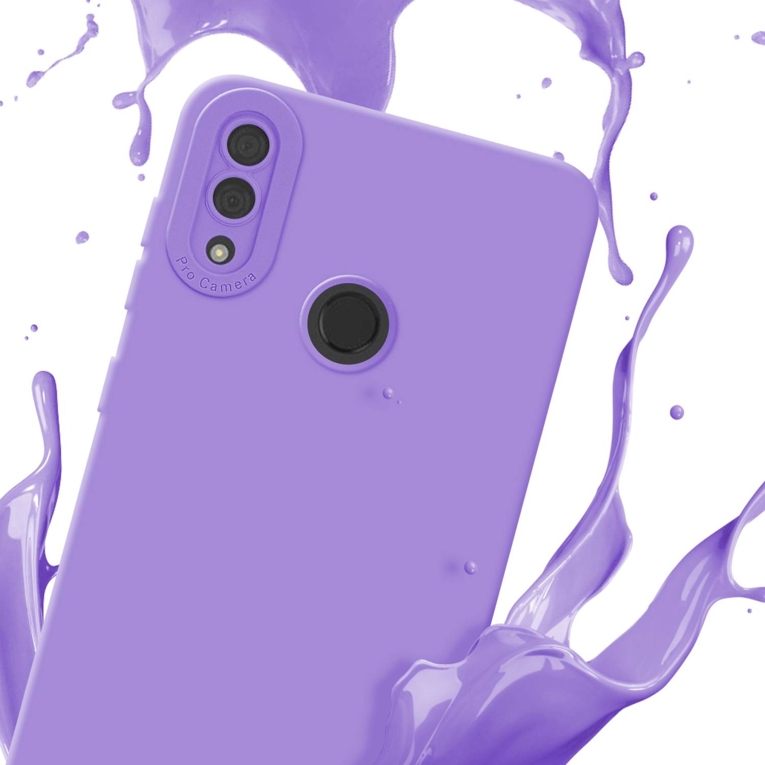 Cadorabo Hülle für Huawei Y7 2019 / Y7 PRIME 2019 Schutz Hülle in Lila TPU Silikon Etui Case Handyhülle