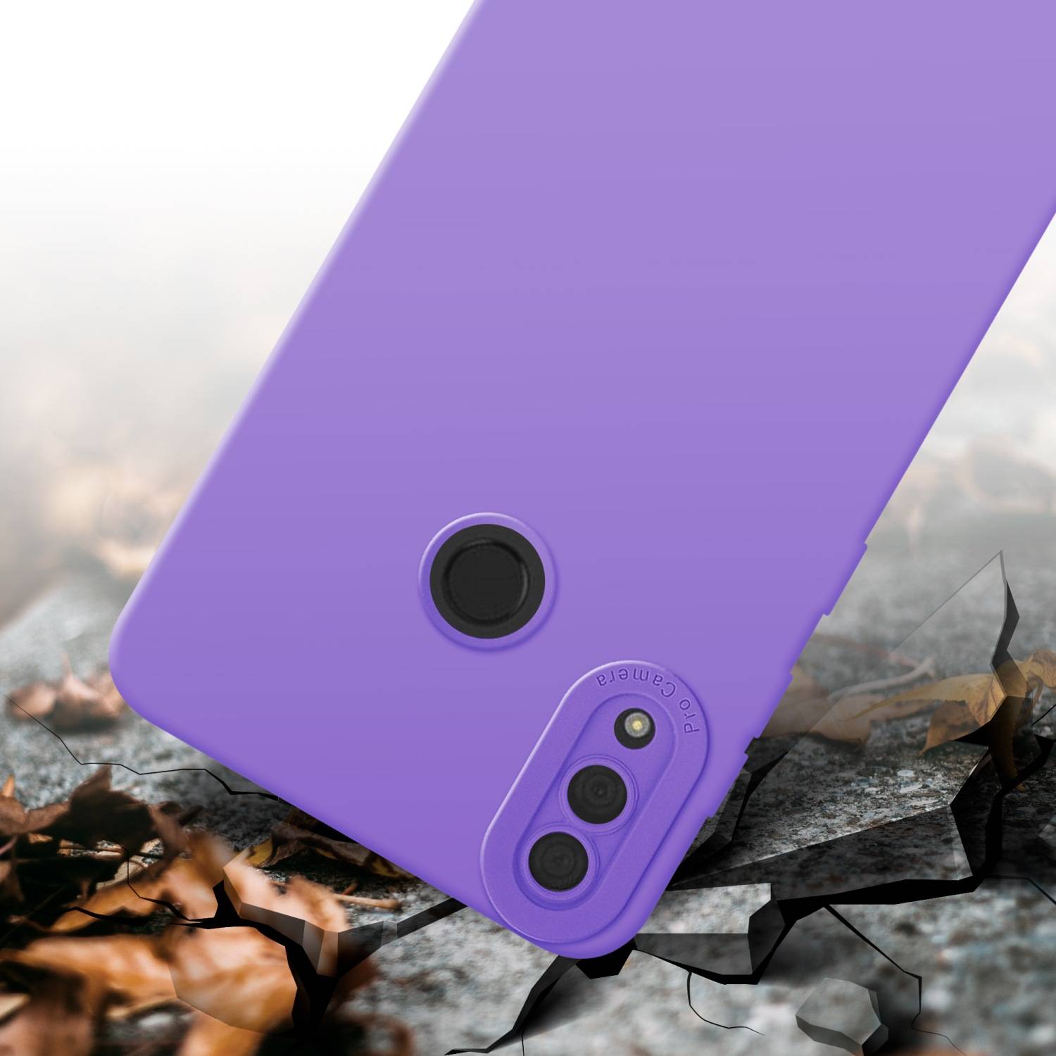 Cadorabo Hülle für Huawei Y7 2019 / Y7 PRIME 2019 Schutz Hülle in Lila TPU Silikon Etui Case Handyhülle