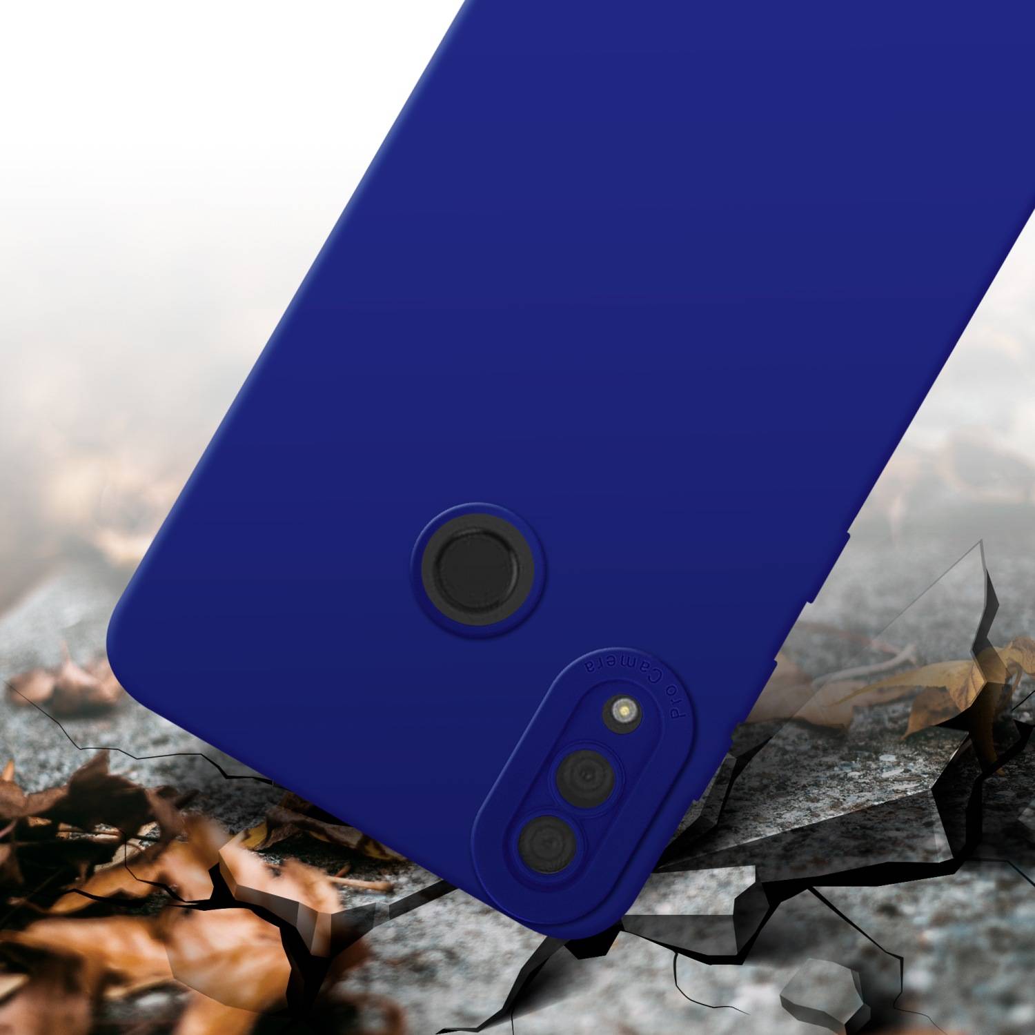 Cadorabo Hülle für Huawei Y7 2019 / Y7 PRIME 2019 Schutz Hülle in Blau TPU Silikon Etui Case Handyhülle