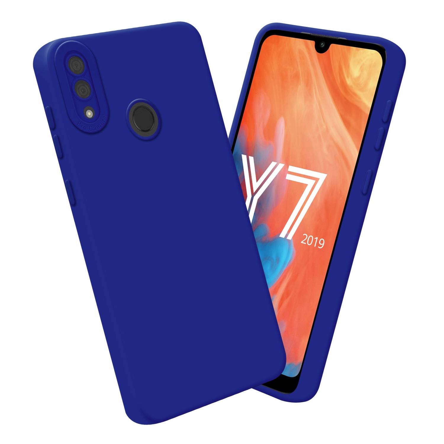 Cadorabo Hülle für Huawei Y7 2019 / Y7 PRIME 2019 Schutz Hülle in Blau TPU Silikon Etui Case Handyhülle