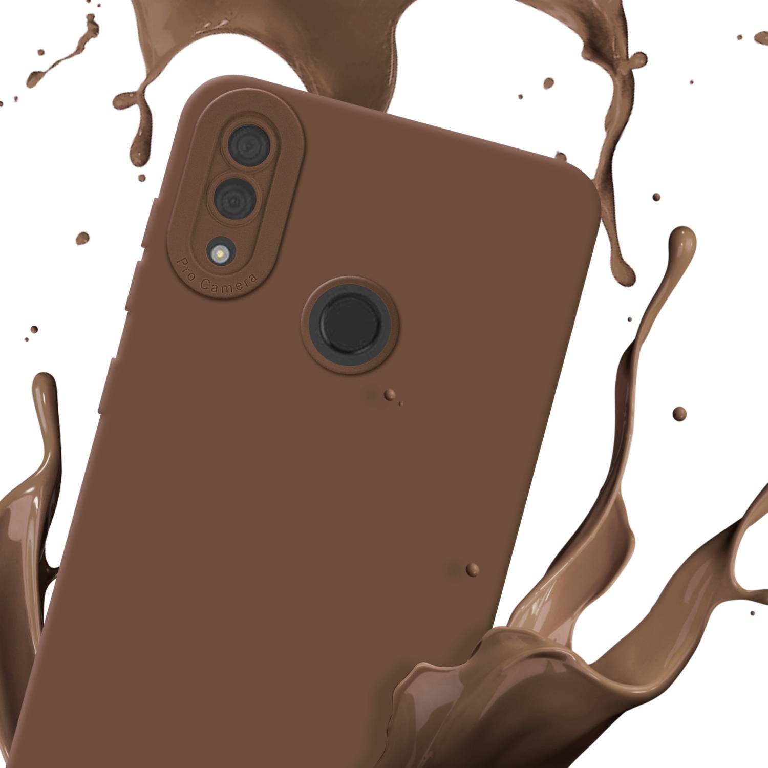 Cadorabo Hülle für Huawei Y7 2019 / Y7 PRIME 2019 Schutz Hülle in Braun TPU Silikon Etui Case Handyhülle