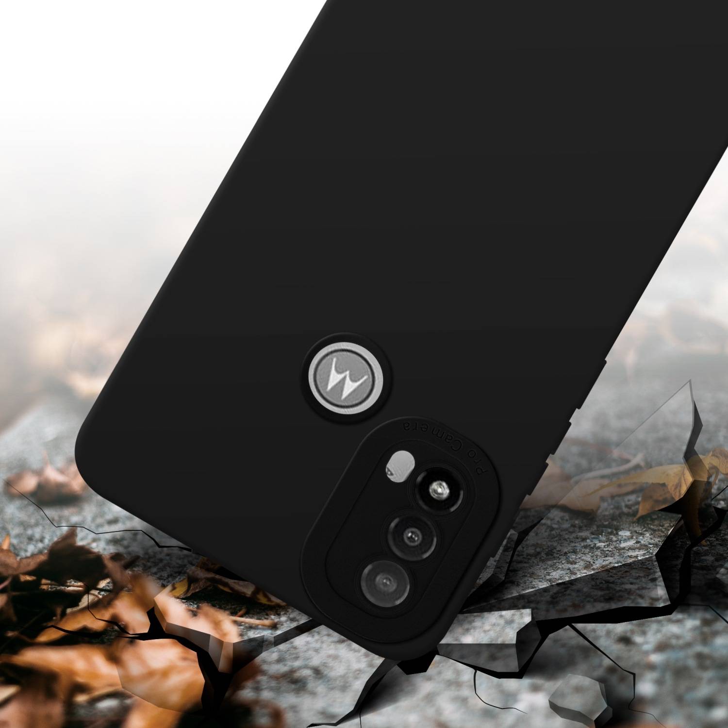 Cadorabo Hülle für Motorola MOTO E20 Schutz Hülle in Schwarz TPU Silikon Etui Case Handyhülle