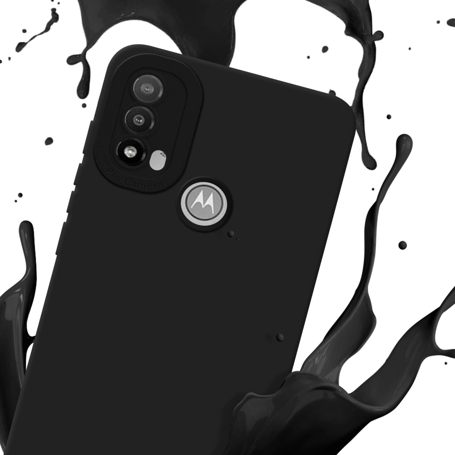 Cadorabo Hülle für Motorola MOTO E20 Schutz Hülle in Schwarz TPU Silikon Etui Case Handyhülle