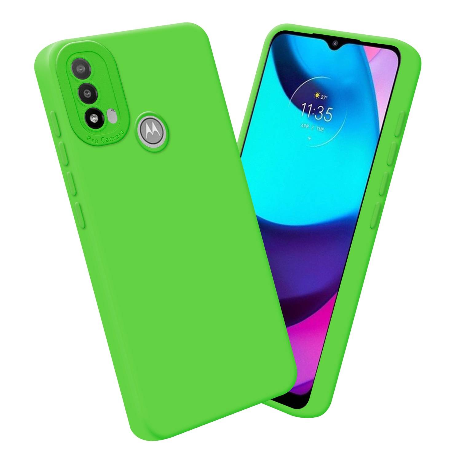 Cadorabo Hülle für Motorola MOTO E20 Schutz Hülle in Grün TPU Silikon Etui Case Handyhülle