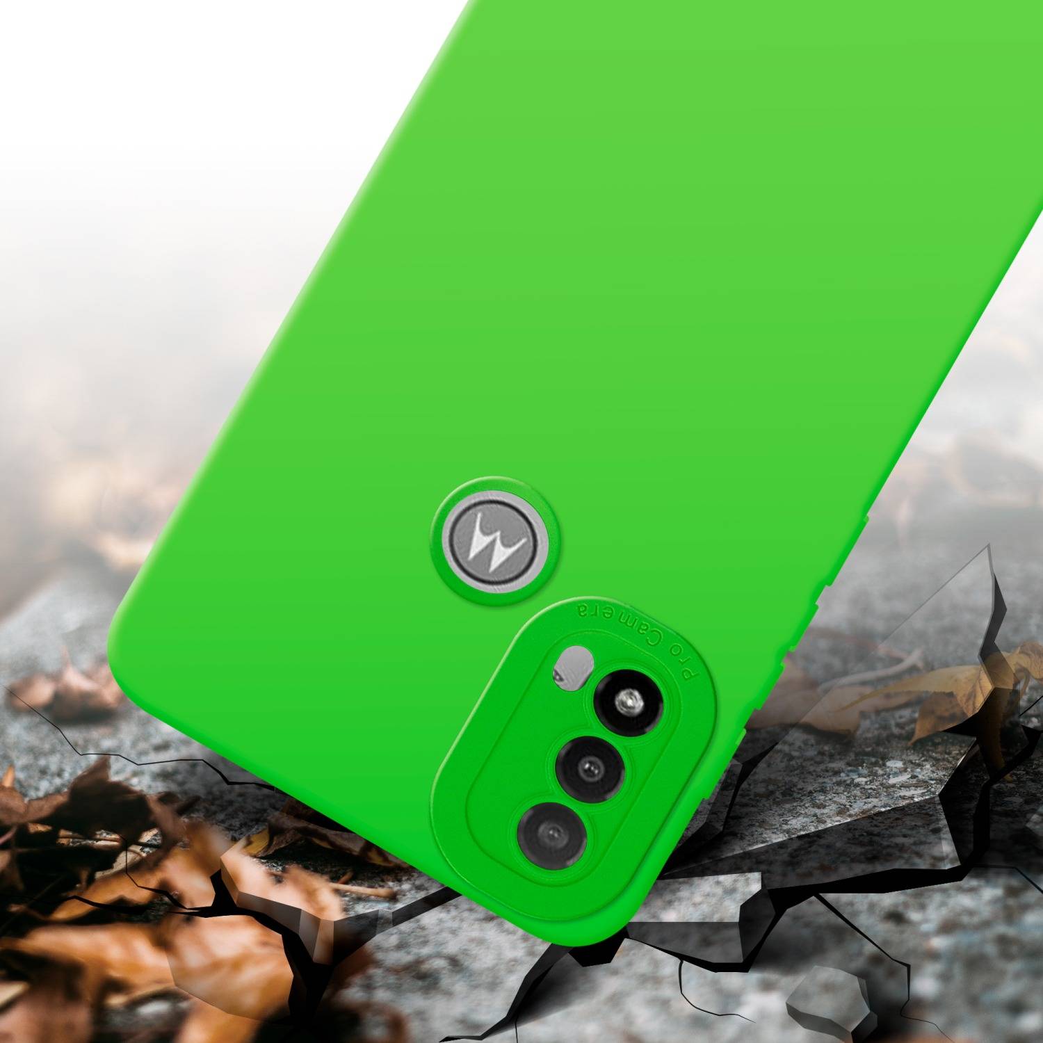 Cadorabo Hülle für Motorola MOTO E20 Schutz Hülle in Grün TPU Silikon Etui Case Handyhülle