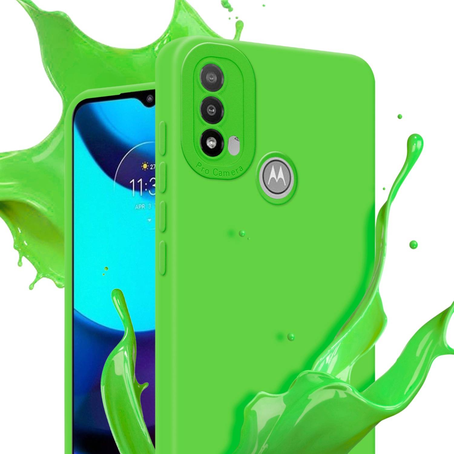 Cadorabo Hülle für Motorola MOTO E20 Schutz Hülle in Grün TPU Silikon Etui Case Handyhülle