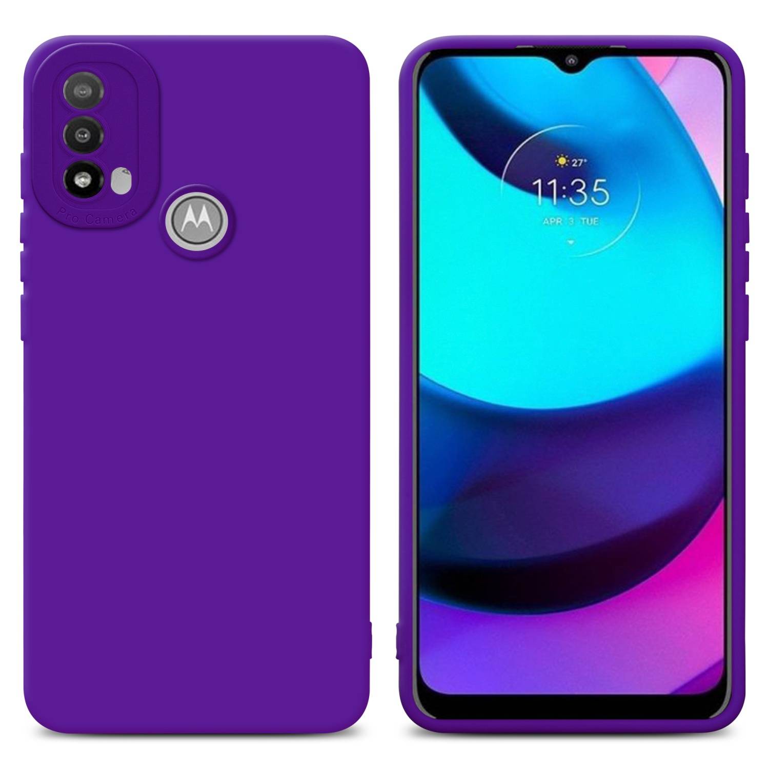 Cadorabo Hülle für Motorola MOTO E20 Schutz Hülle in Lila TPU Silikon Etui Case Handyhülle