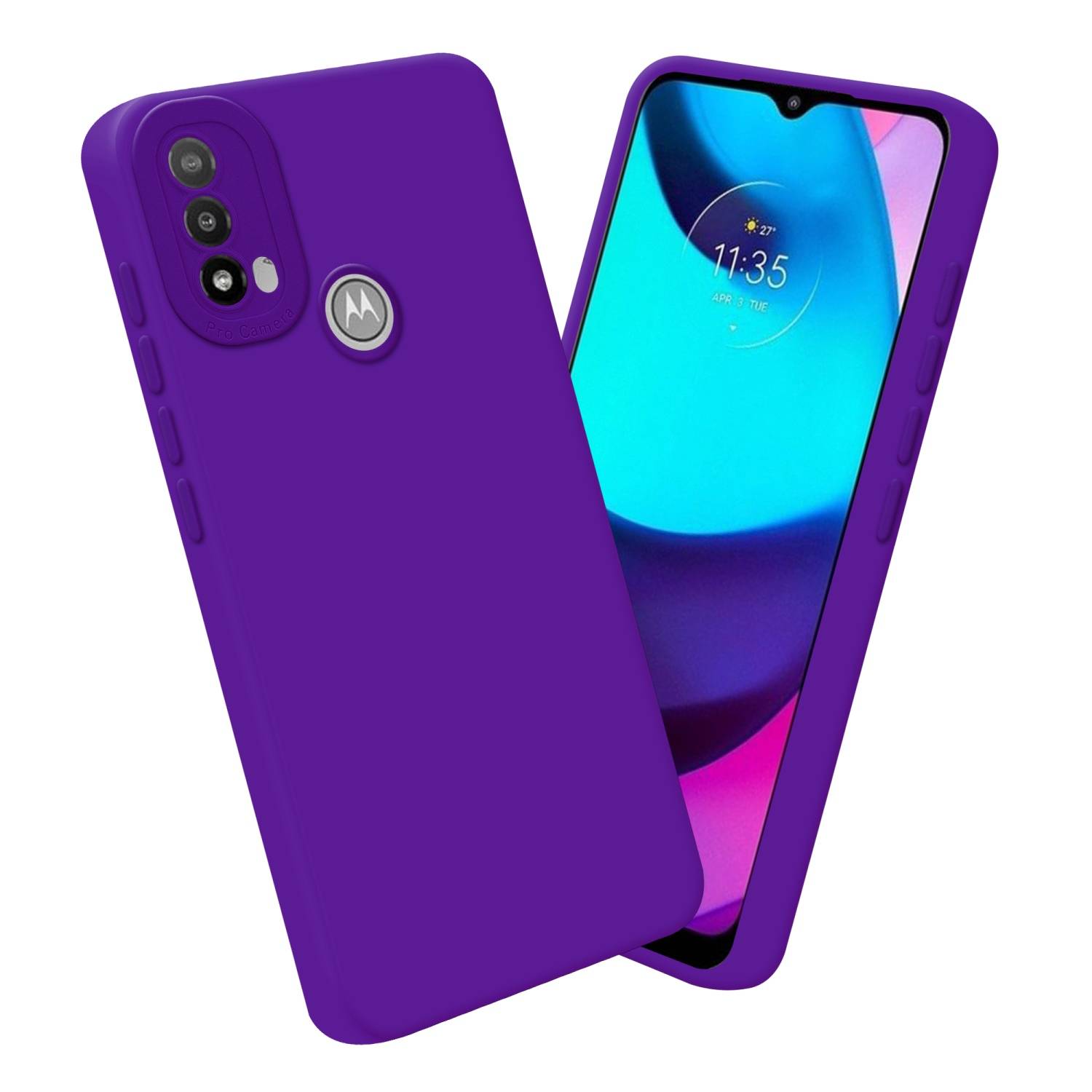 Cadorabo Hülle für Motorola MOTO E20 Schutz Hülle in Lila TPU Silikon Etui Case Handyhülle