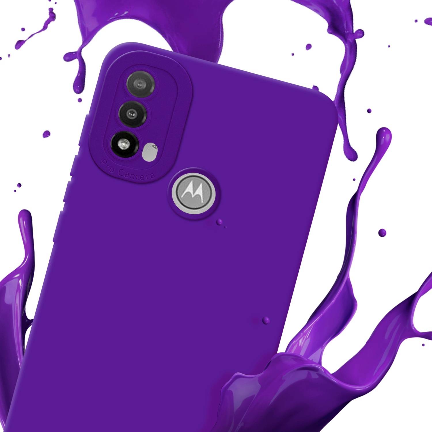 Cadorabo Hülle für Motorola MOTO E20 Schutz Hülle in Lila TPU Silikon Etui Case Handyhülle