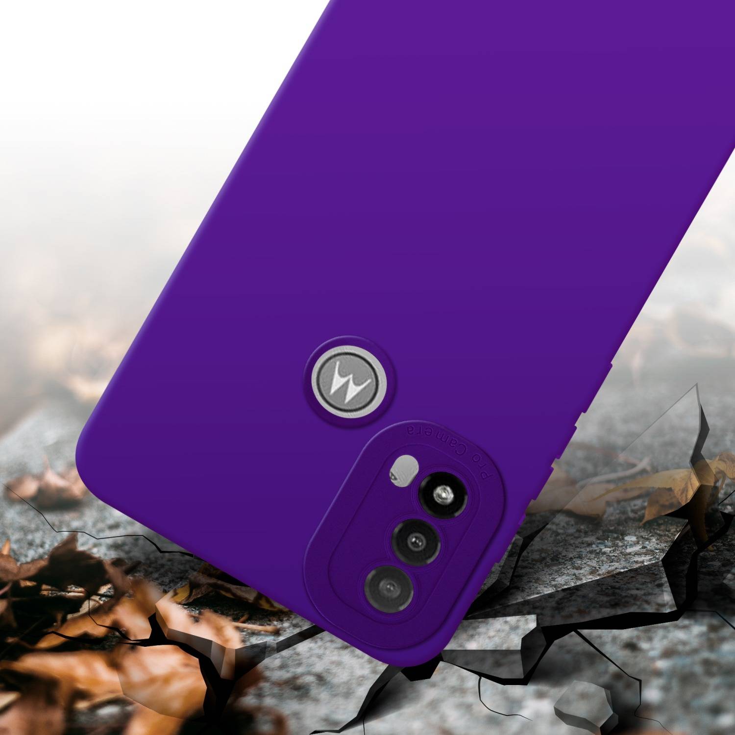 Cadorabo Hülle für Motorola MOTO E20 Schutz Hülle in Lila TPU Silikon Etui Case Handyhülle