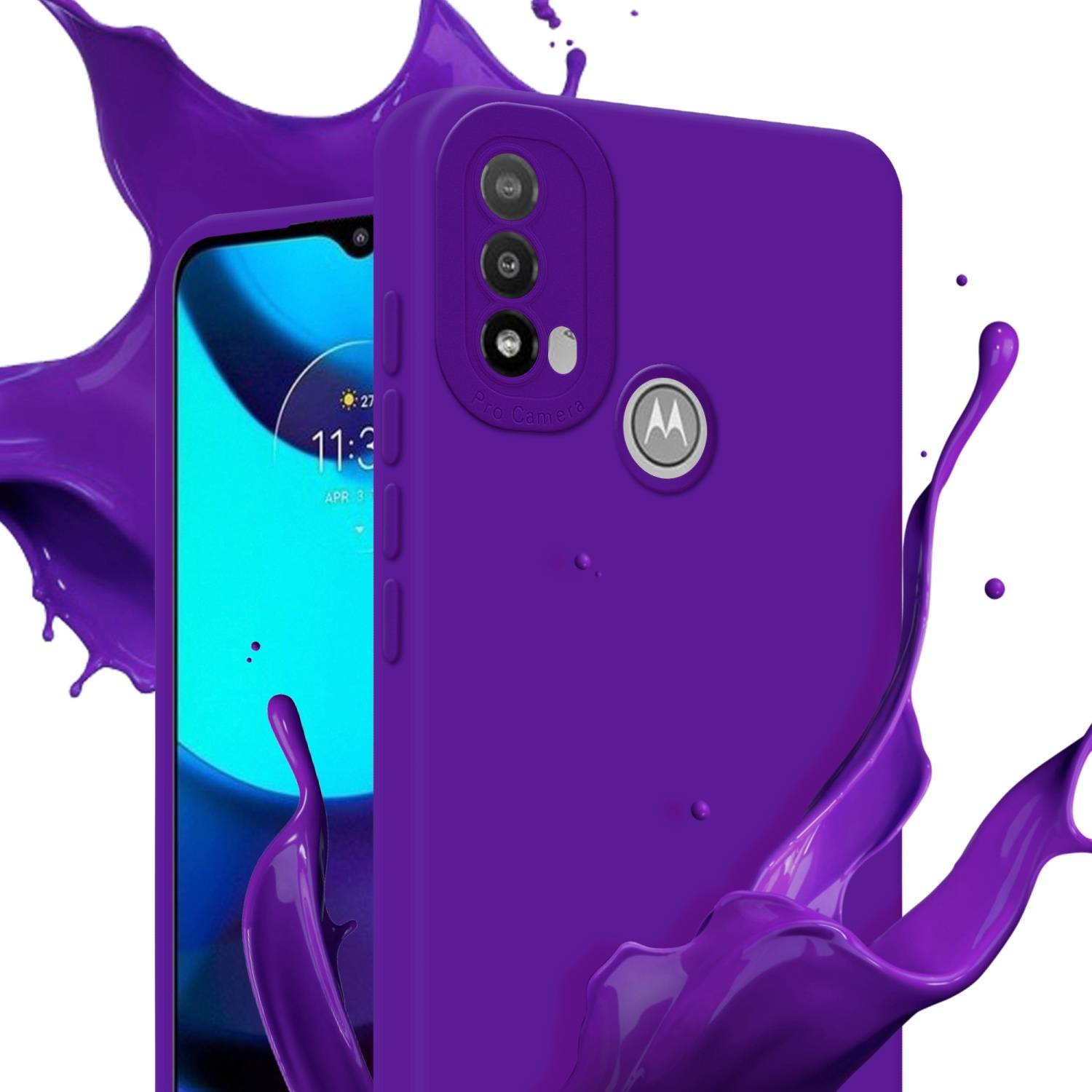 Cadorabo Hülle für Motorola MOTO E20 Schutz Hülle in Lila TPU Silikon Etui Case Handyhülle