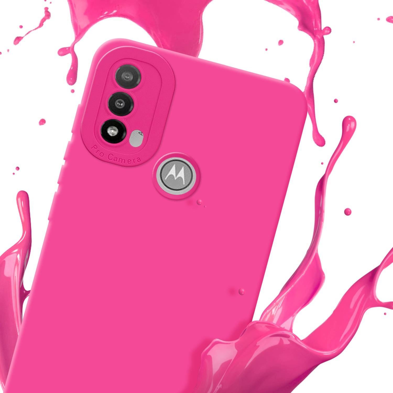 Cadorabo Hülle für Motorola MOTO E20 Schutz Hülle in Pink TPU Silikon Etui Case Handyhülle